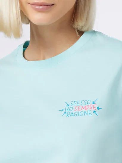 mc2-saint-barth-t-shirt-emilie-verde-acqua-special-edition-insulti-luminosi image 1