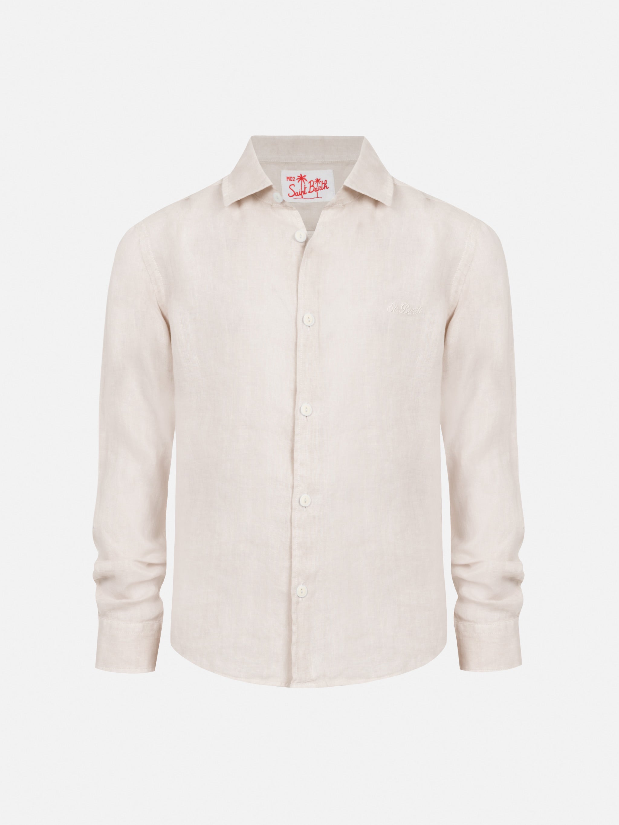mc2-saint-barth-agnes-camicia-bambino-in-lino-bianco-panna image 1