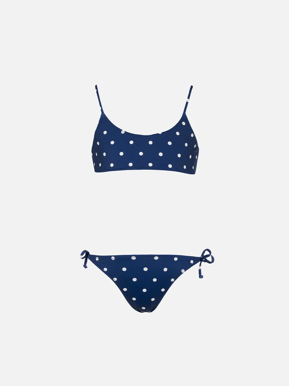 mc2-saint-barth-jaiden-bikini-a-bralette-da-bambina-blu-navy-pois-bianchi image 1