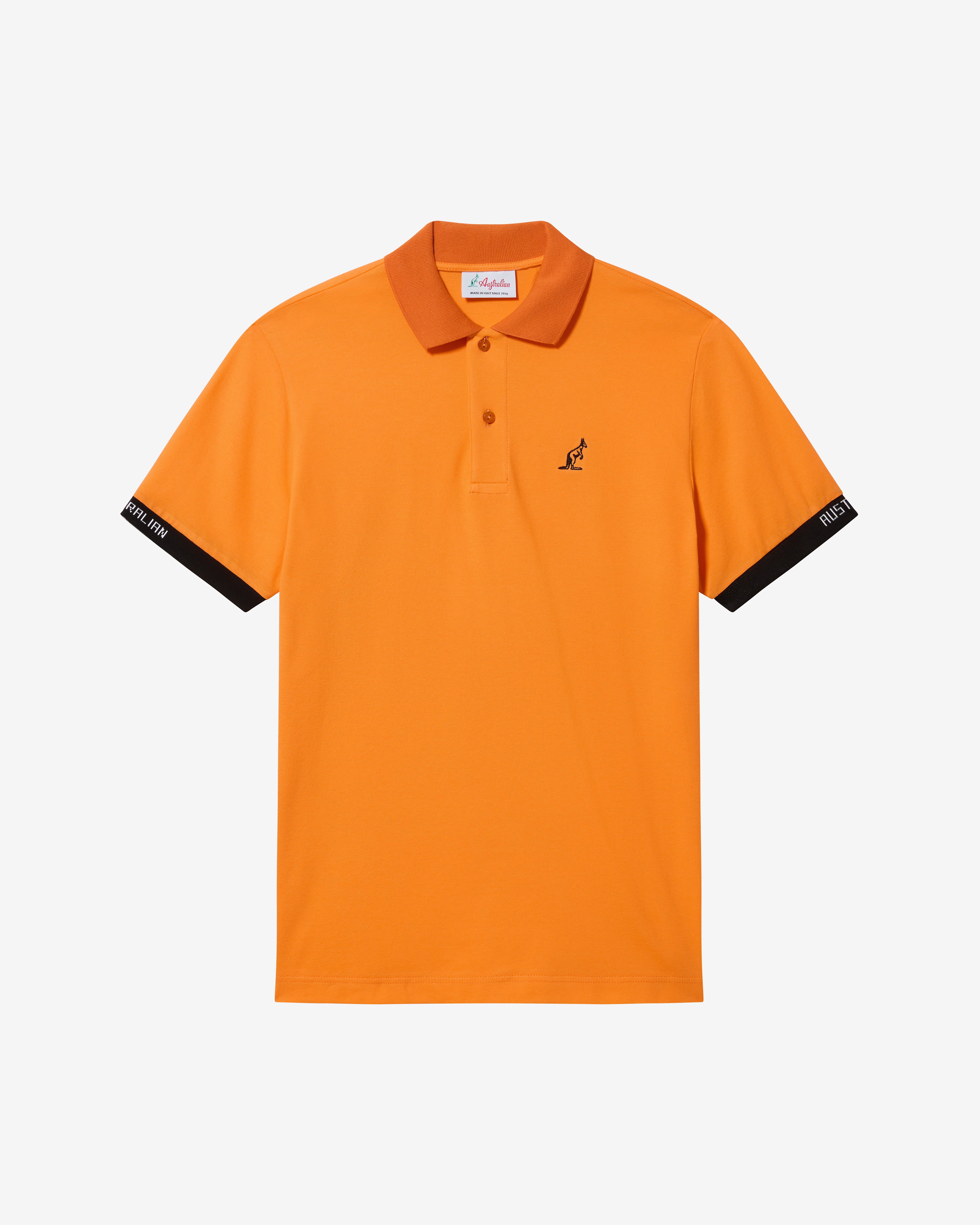 australian-collage-polo-shirt-arancio-acceso-polo-piquet-regular-fit image 5