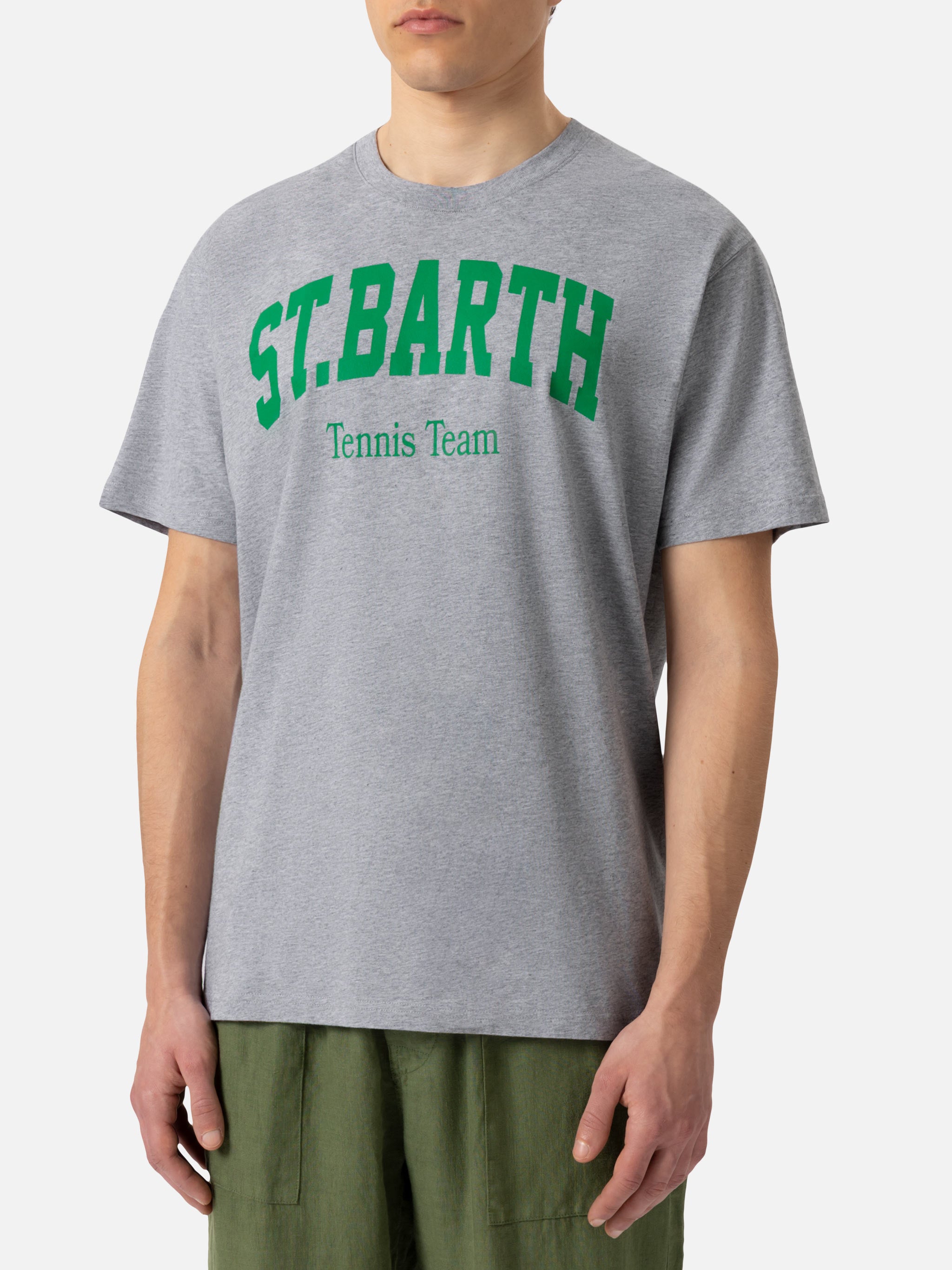 mc2-saint-barth-man-t-shirt-uomo-cotone-grigio-m-lange-stampa-tennis-club image 2
