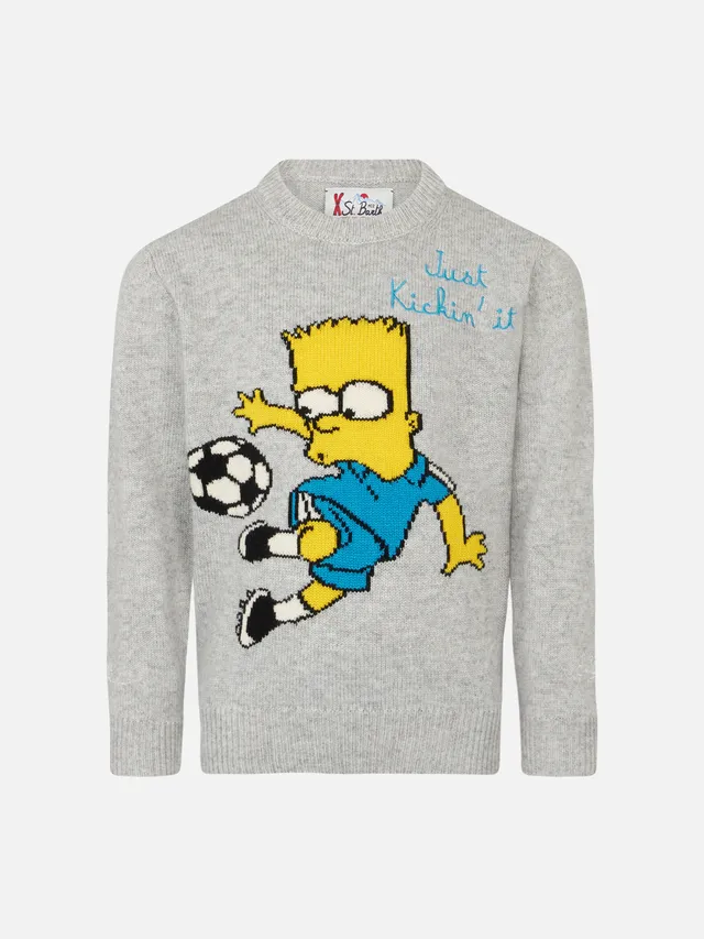 mc2-saint-barth-dou-maglione-bambino-girocollo-bart-simpson-grigio image 1