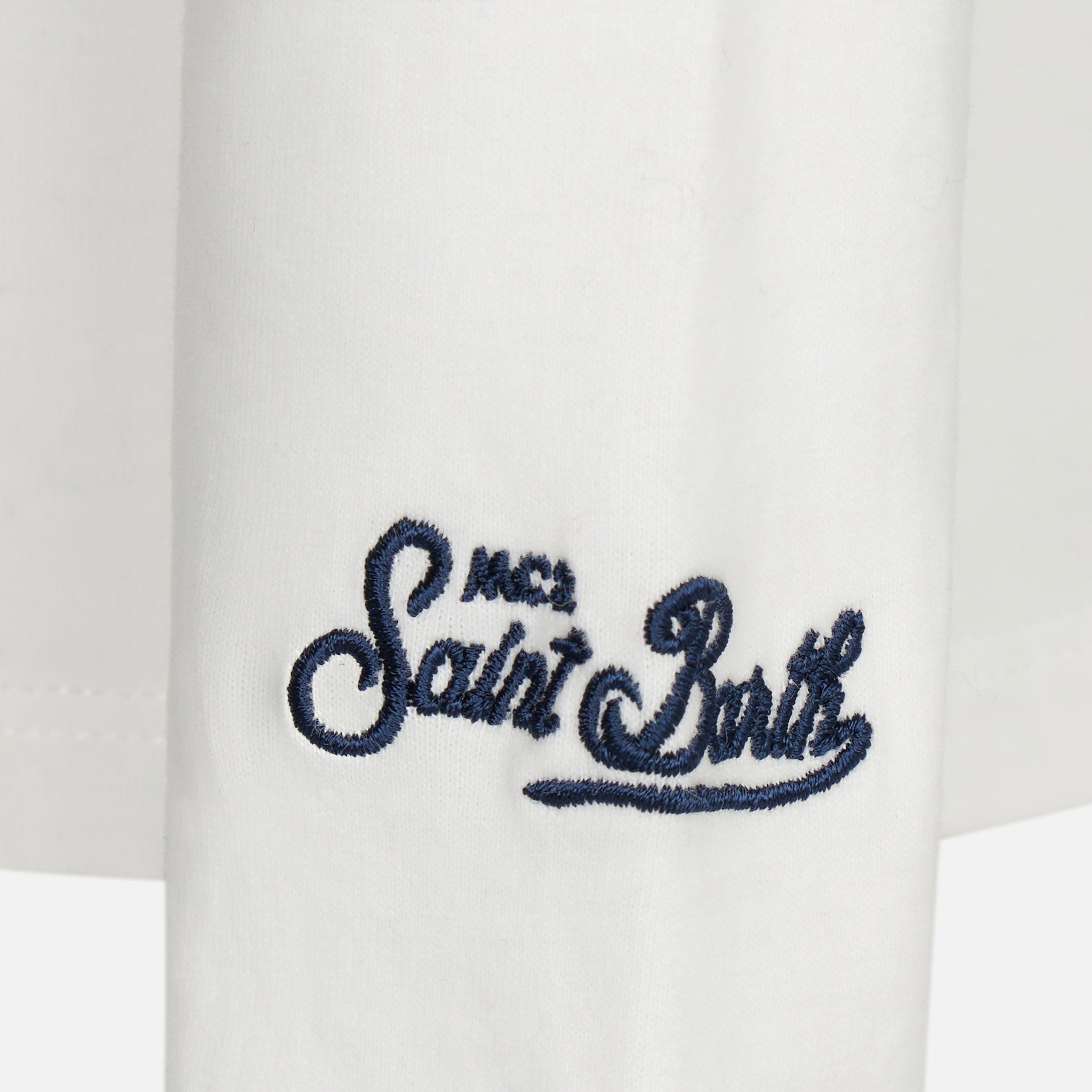mc2-saint-barth-t-shirt-bambino-bianca-con-stampa-dinosauro-maniche-lunghe image 2