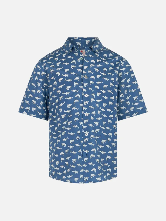 mc2-saint-barth-sharouk-camicia-boy-in-mussola-di-cotone-blue-boy-stampa-squalo image 1