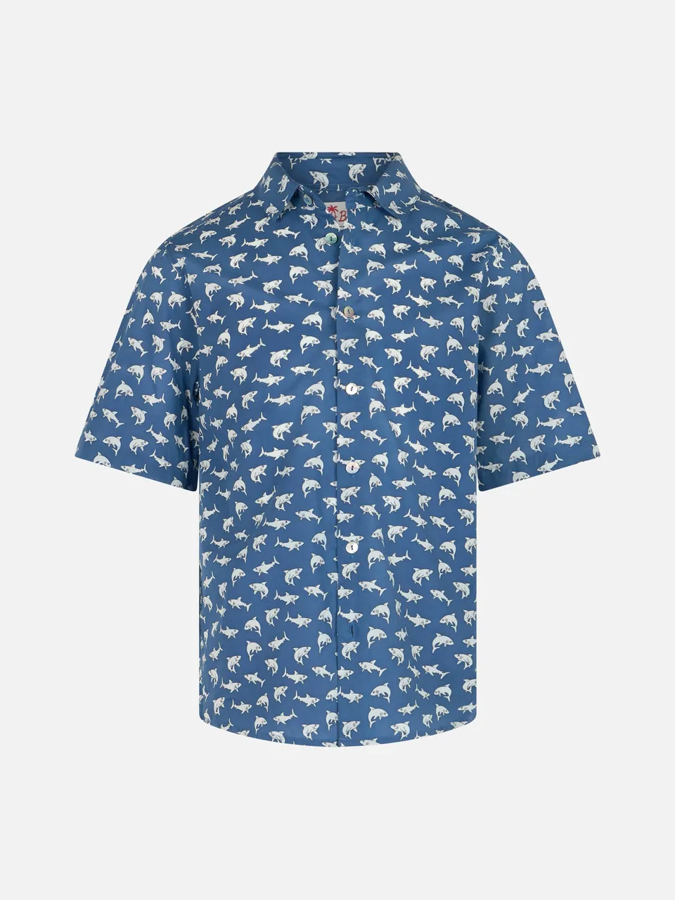 mc2-saint-barth-sharouk-camicia-boy-in-mussola-di-cotone-blue-boy-stampa-squalo image 1