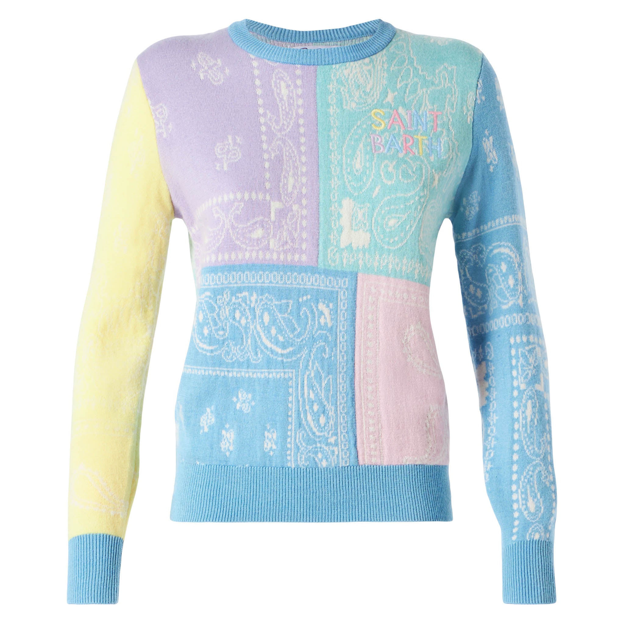 mc2-saint-barth-que-maglione-donna-bandana-multicolore-garzato image 3