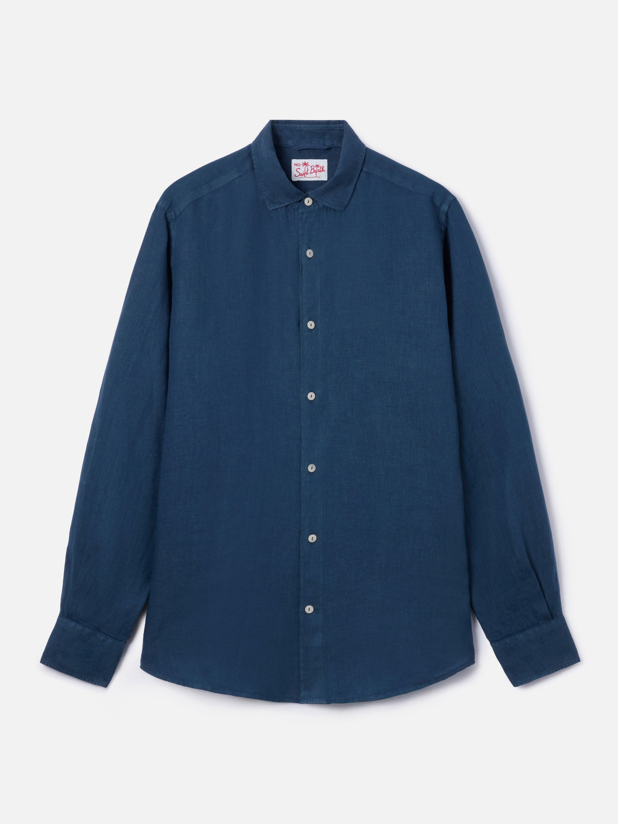 mc2-saint-barth-camicia-uomo-pamplona-lino-blu image 4