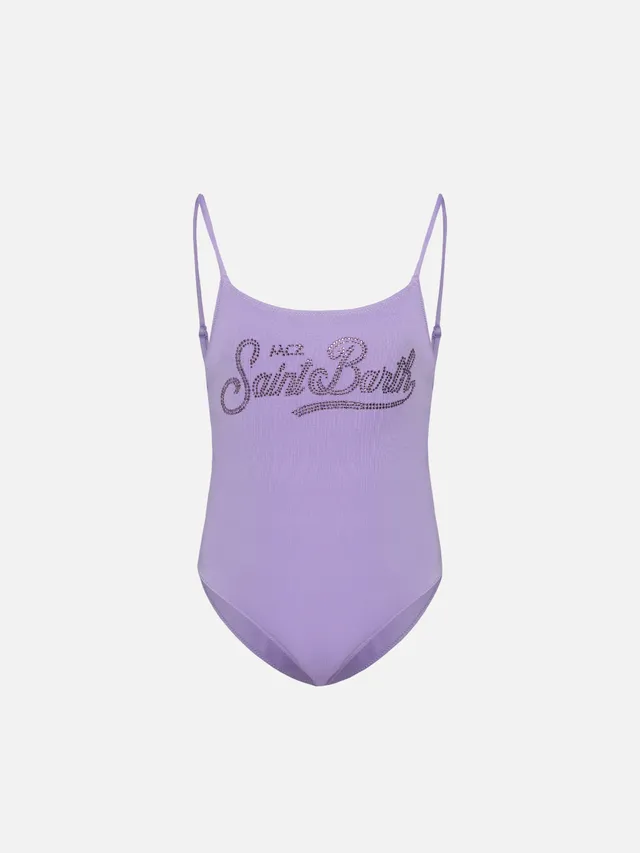 mc2-saint-barth-cecille-jr-costume-intero-con-logo-in-strass-lilla-taglia-regula image 1