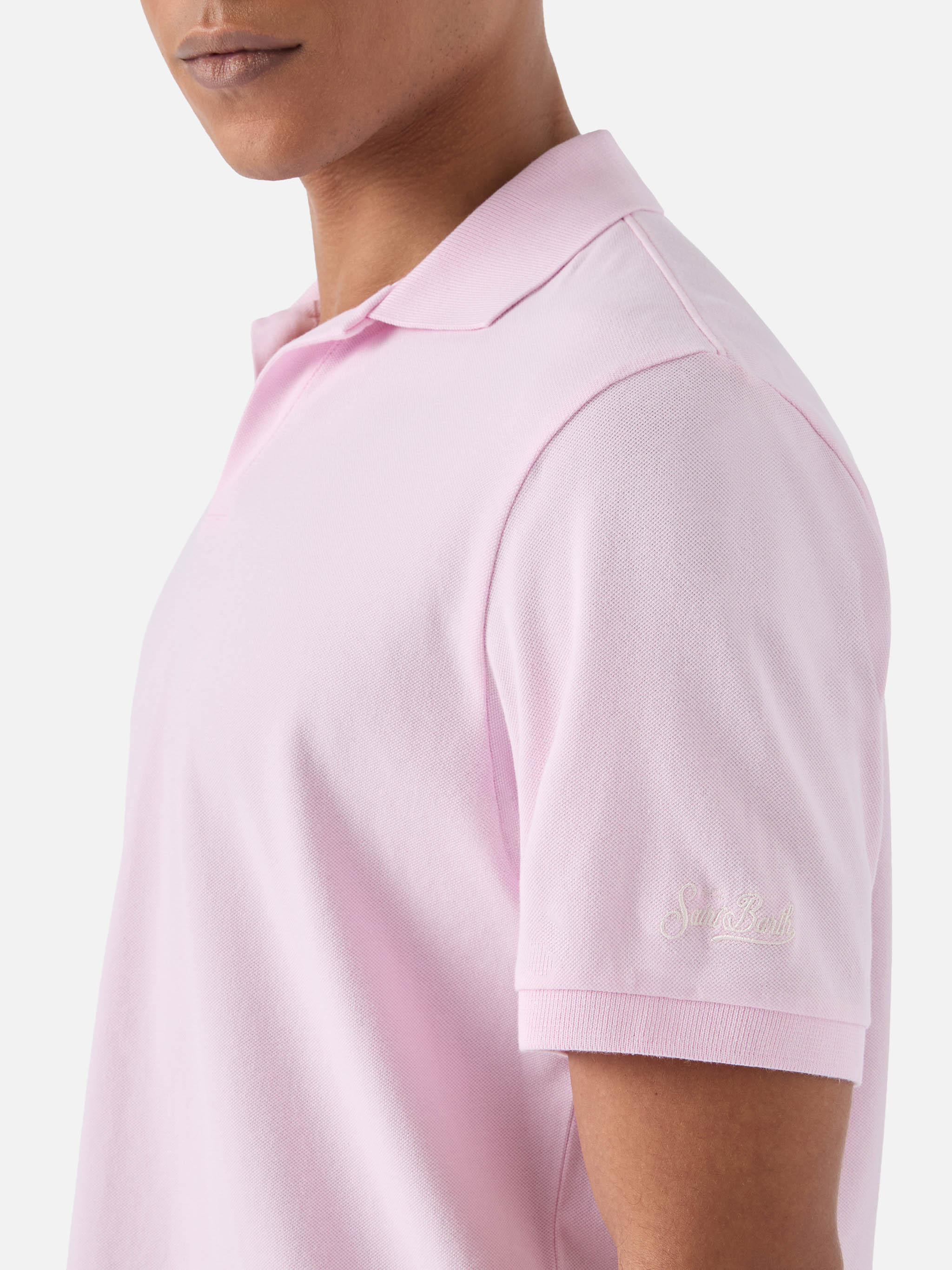 mc2-saint-barth-polo-uomo-charles-in-piquet-di-cotone-rosa image 4