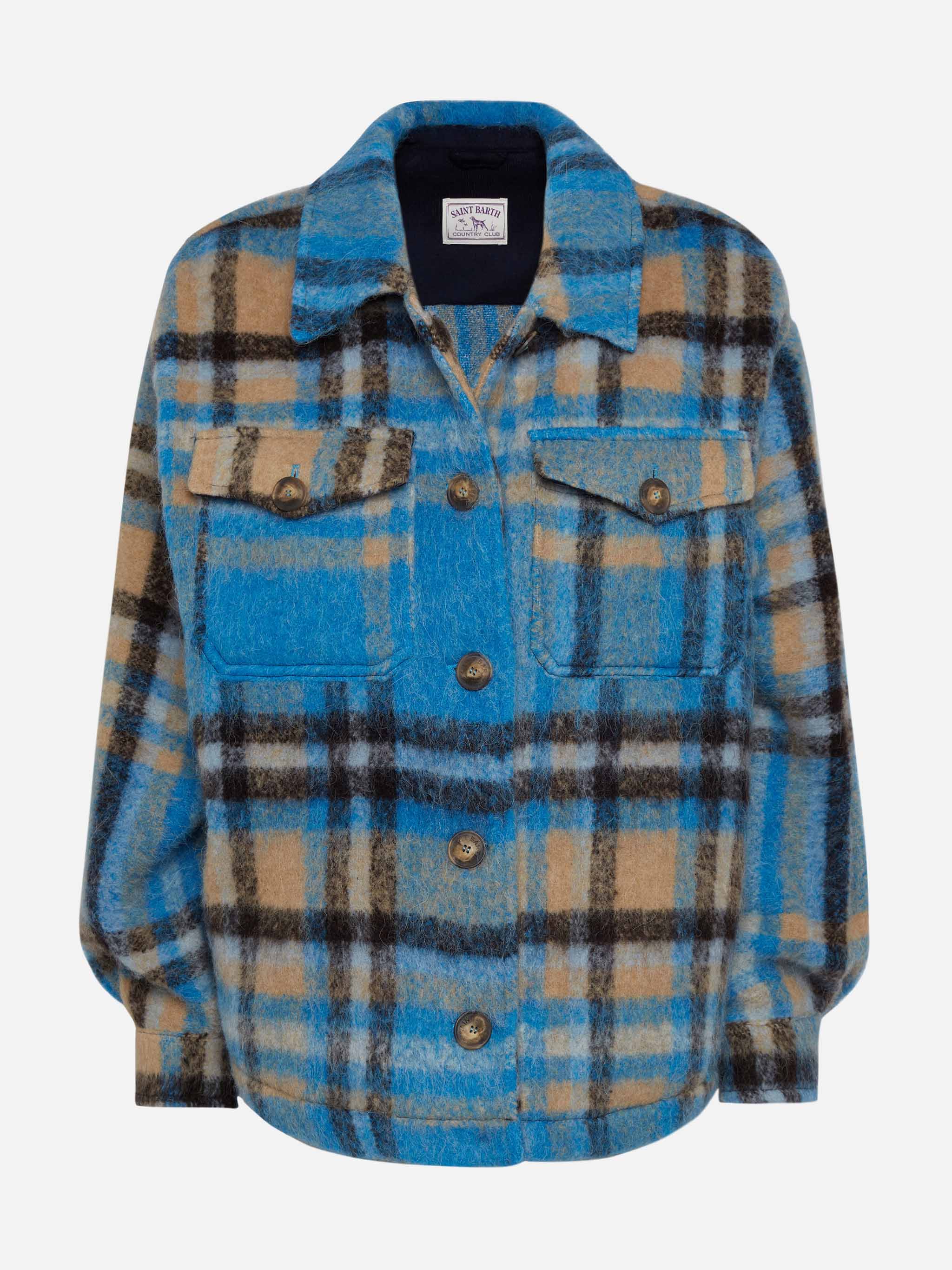mc2-saint-barth-giacca-overshirt-marceline-donna-tartan-frange image 4