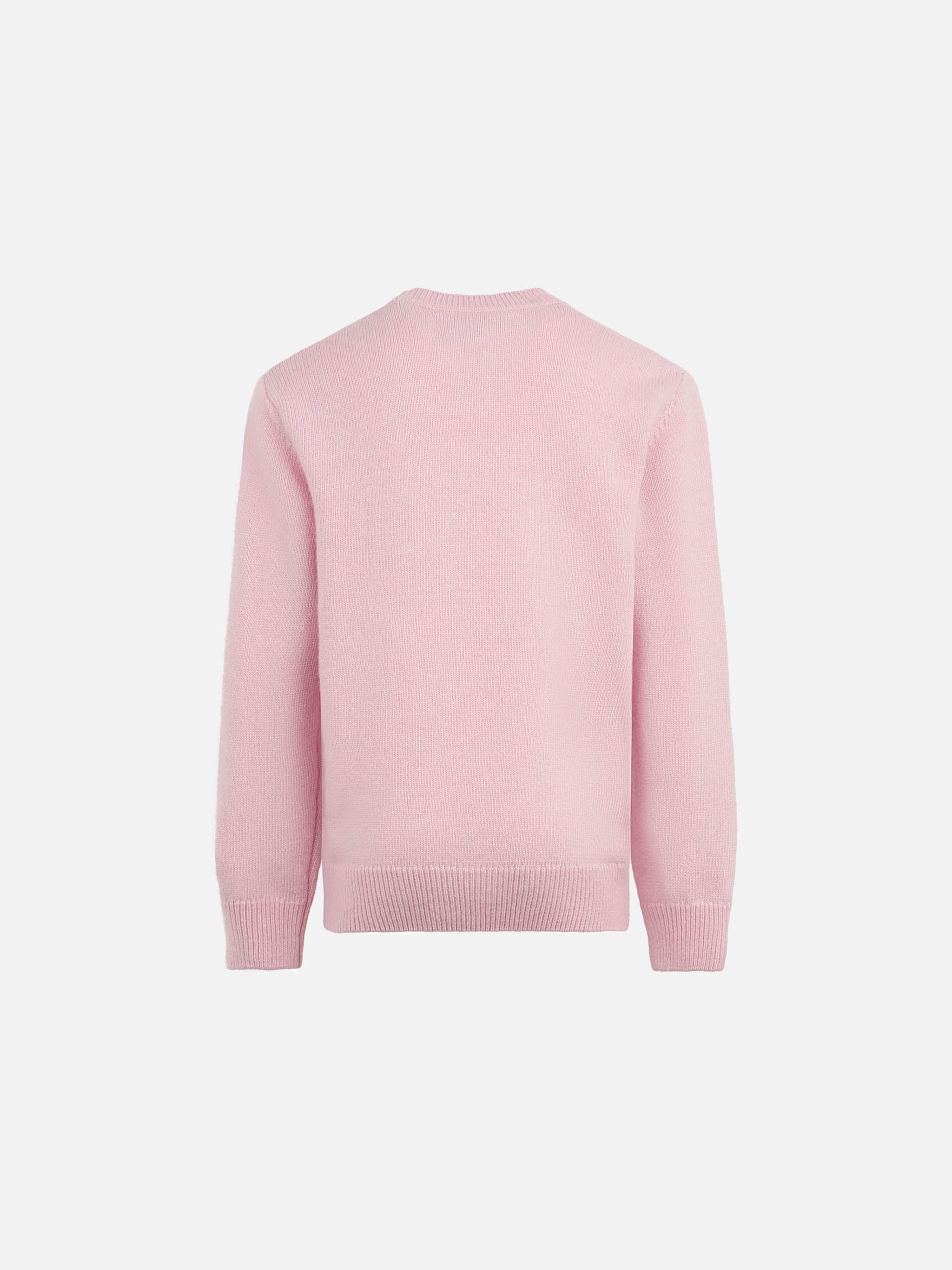 mc2-saint-barth-maglione-bambina-girocollo-rosa-ricamo-mother-sons image 2