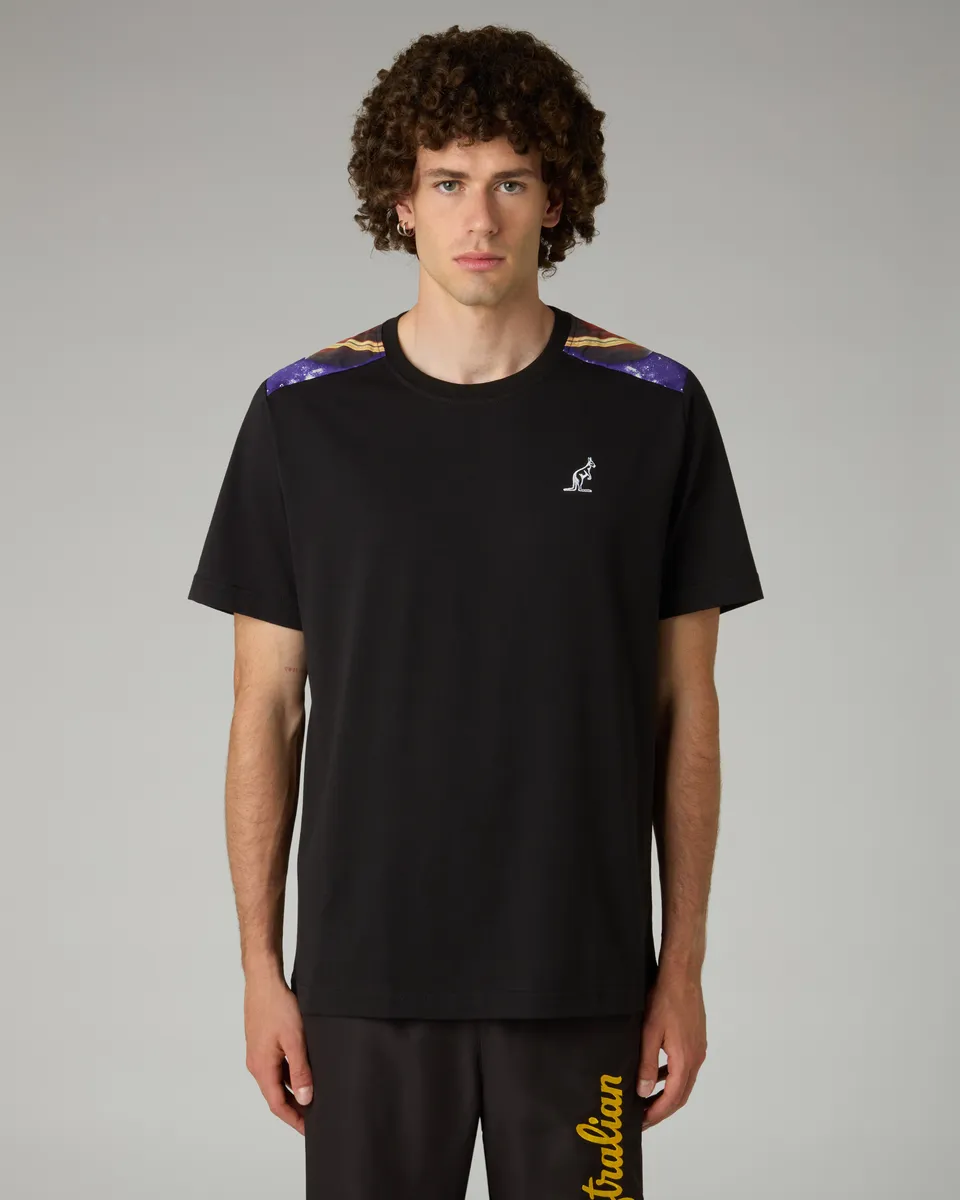 australian-lost-t-shirt-in-cotone-con-inserti-smash-e-logo-ricamato image 1