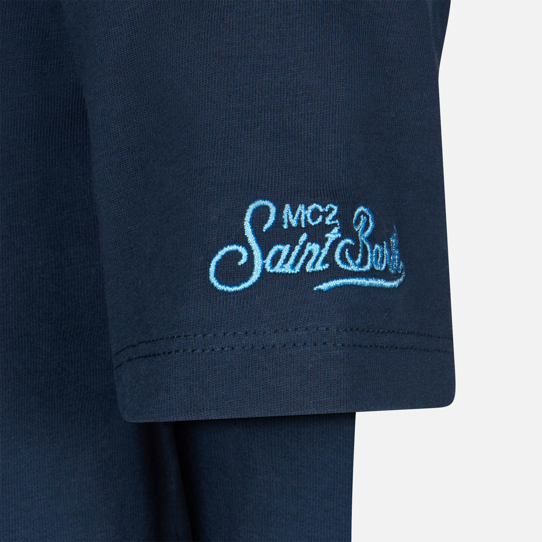 mc2-saint-barth-t-shirt-bambino-cotone-blu-st-barth-champion-minions image 2