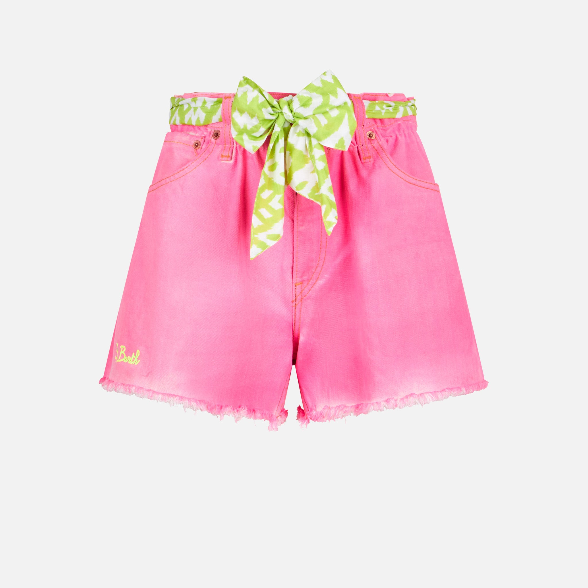 mc2-saint-barth-arizona-shorts-donna-in-denim-rosa-con-ricami image 4