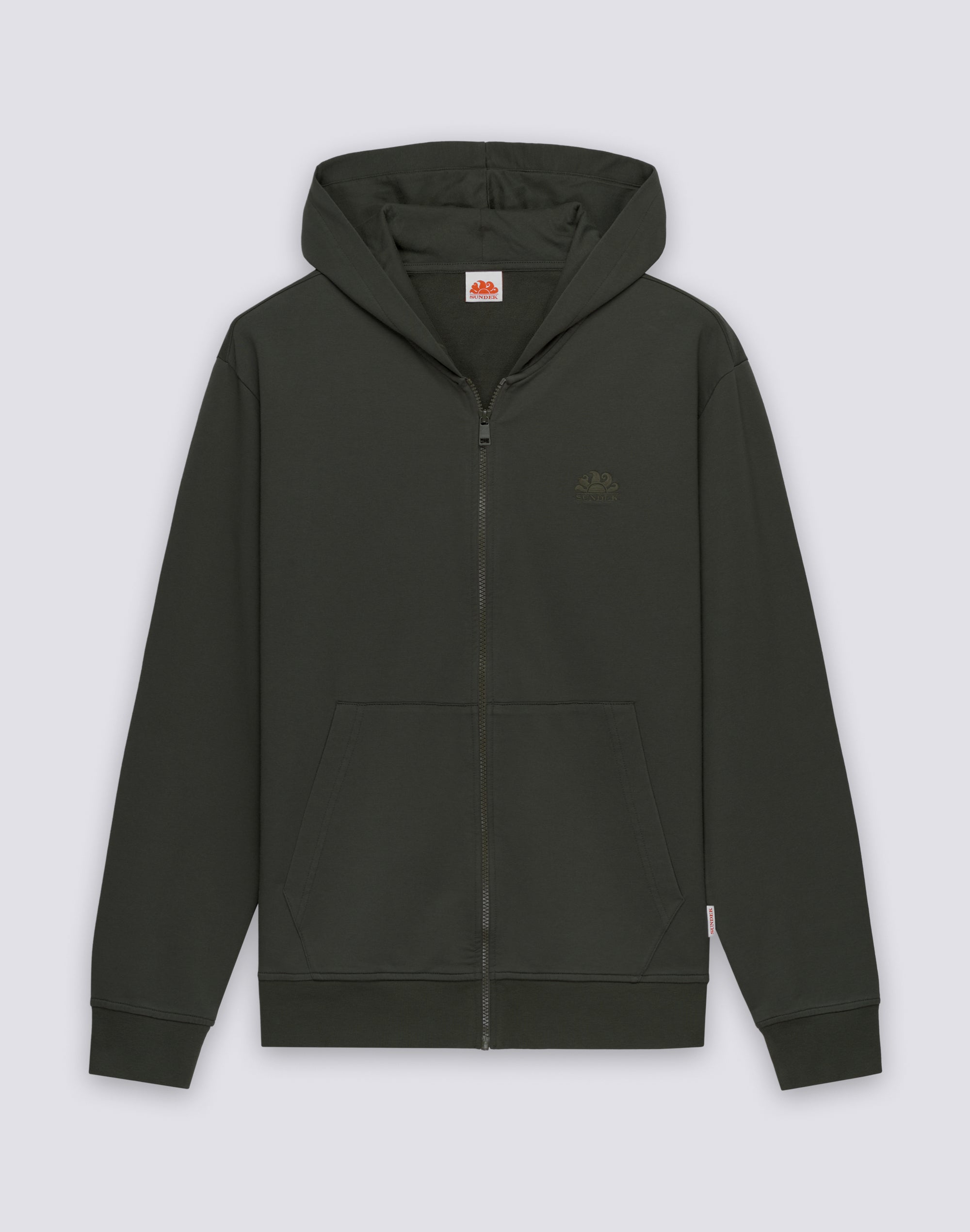 sundek-felpa-uomo-in-cotone-degarzato-full-zip-con-cappuccio image 1