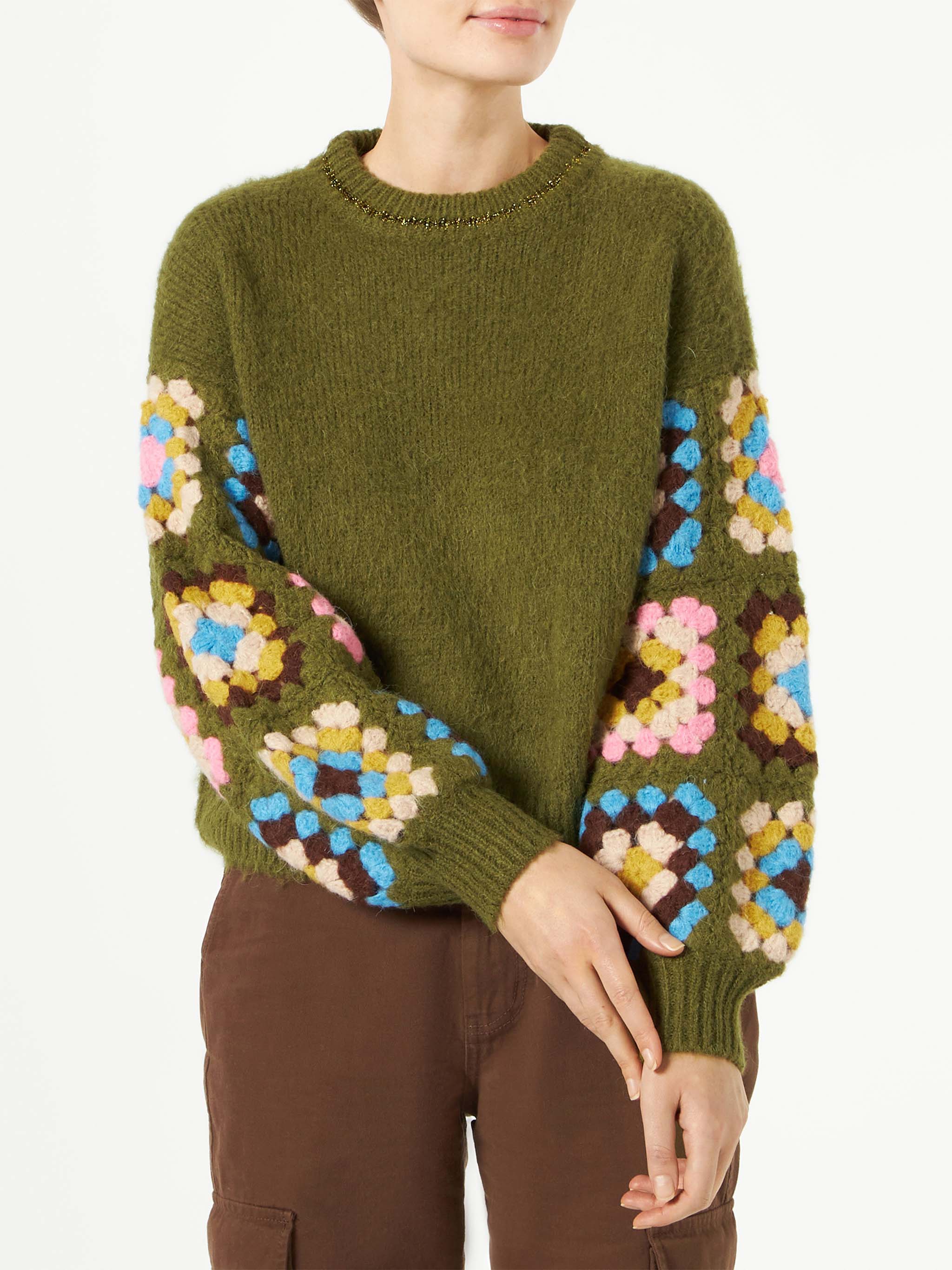 mc2-saint-barth-danya-soft-crochet-maglione-verde-donna image 1