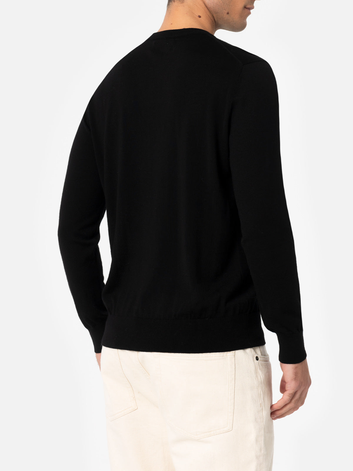 mc2-saint-barth-regent-maglione-uomo-girocollo-100-lana-merino-nero image 3