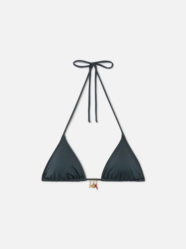 mc2-saint-barth-leah-top-bikini-triangolo-glossy-grigio-con-charms image 1