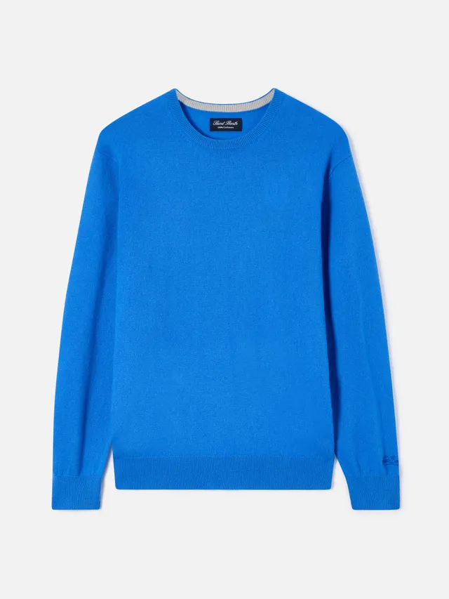 mc2-saint-barth-regent-rege005-maglione-girocollo-uomo-in-cashmere-blu-azzurro image 1