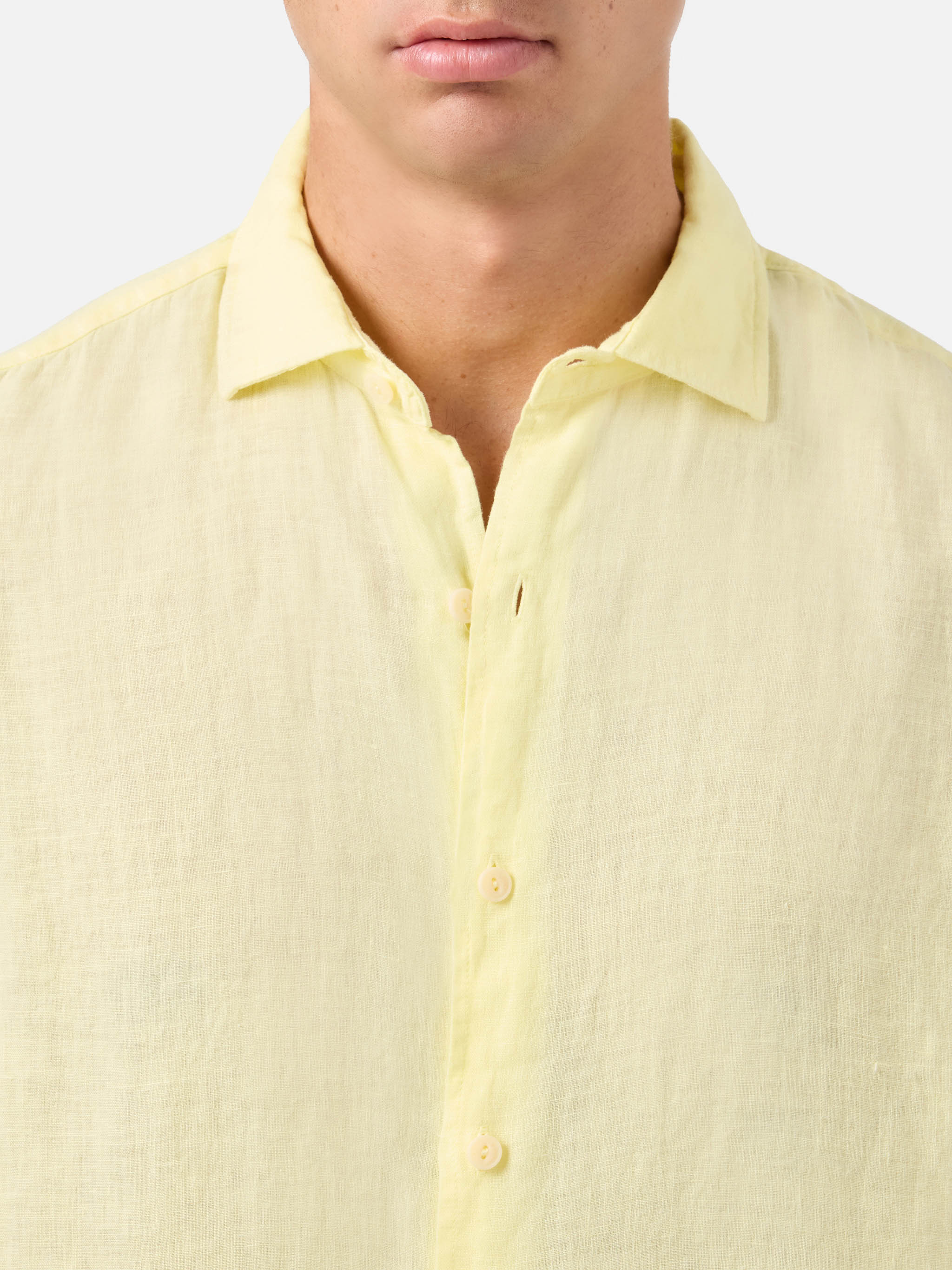 mc2-saint-barth-pamplona-camicia-uomo-giallo-chiaro-puro-lino-maniche-lunghe image 2