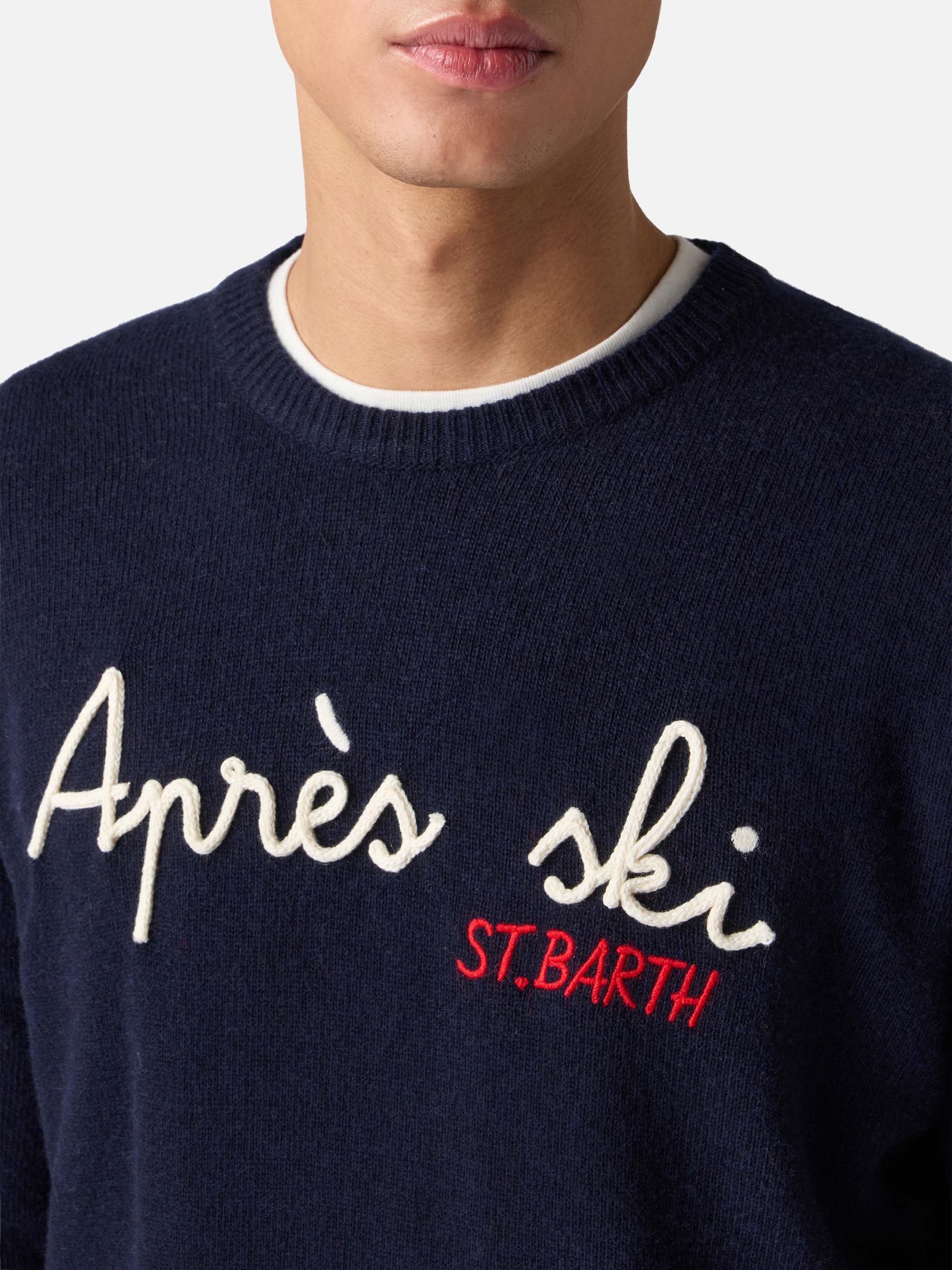 mc2-saint-barth-heron-maglione-girocollo-uomo-blu-navy-con-ricamo-apr-s-ski image 2