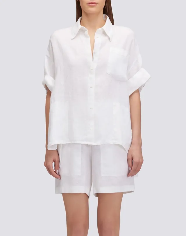 sundek-camicia-donna-in-lino-tinto-capo-con-tasca-2 image 1