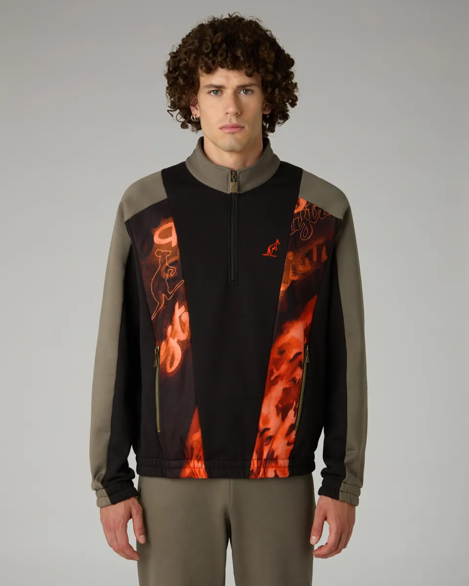 australian-rust-felpa-mezza-zip-heritage-nero image 1