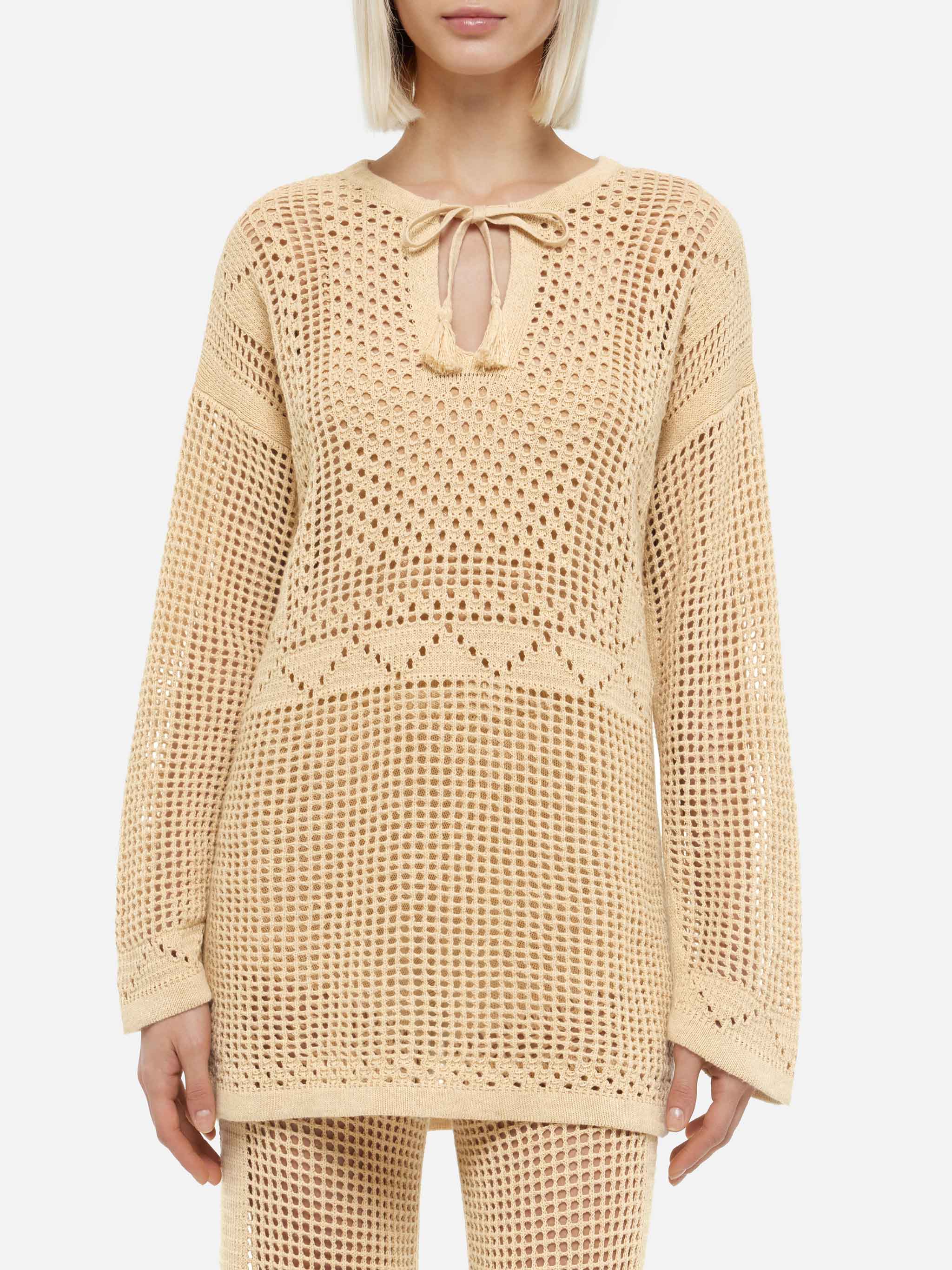 mc2-saint-barth-tunica-alicia-in-rete-crochet-bianca-da-donna image 2