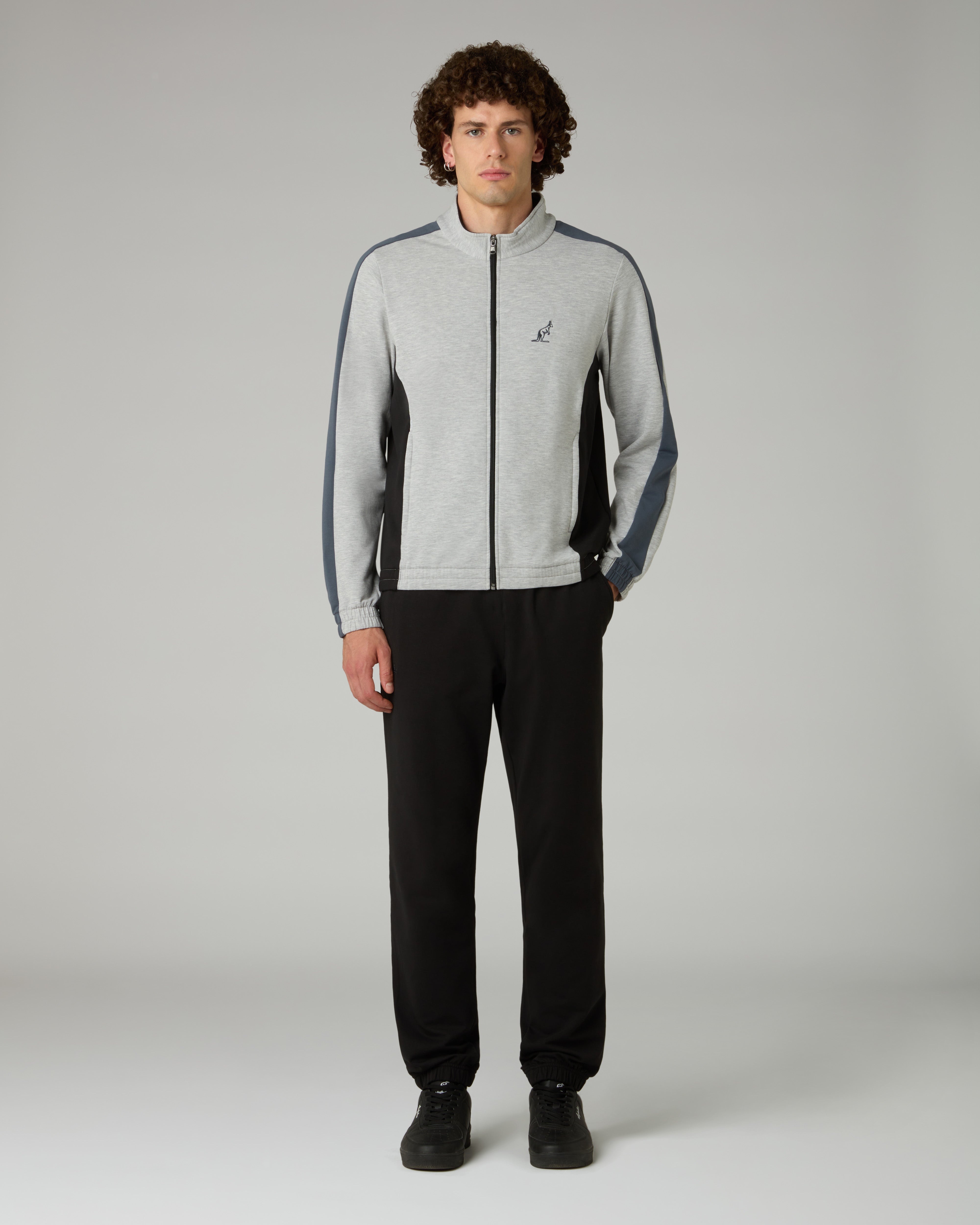 australian-echo-tracksuit-tuta-felpa-garzata-grigio-melange-made-in-italy image 1
