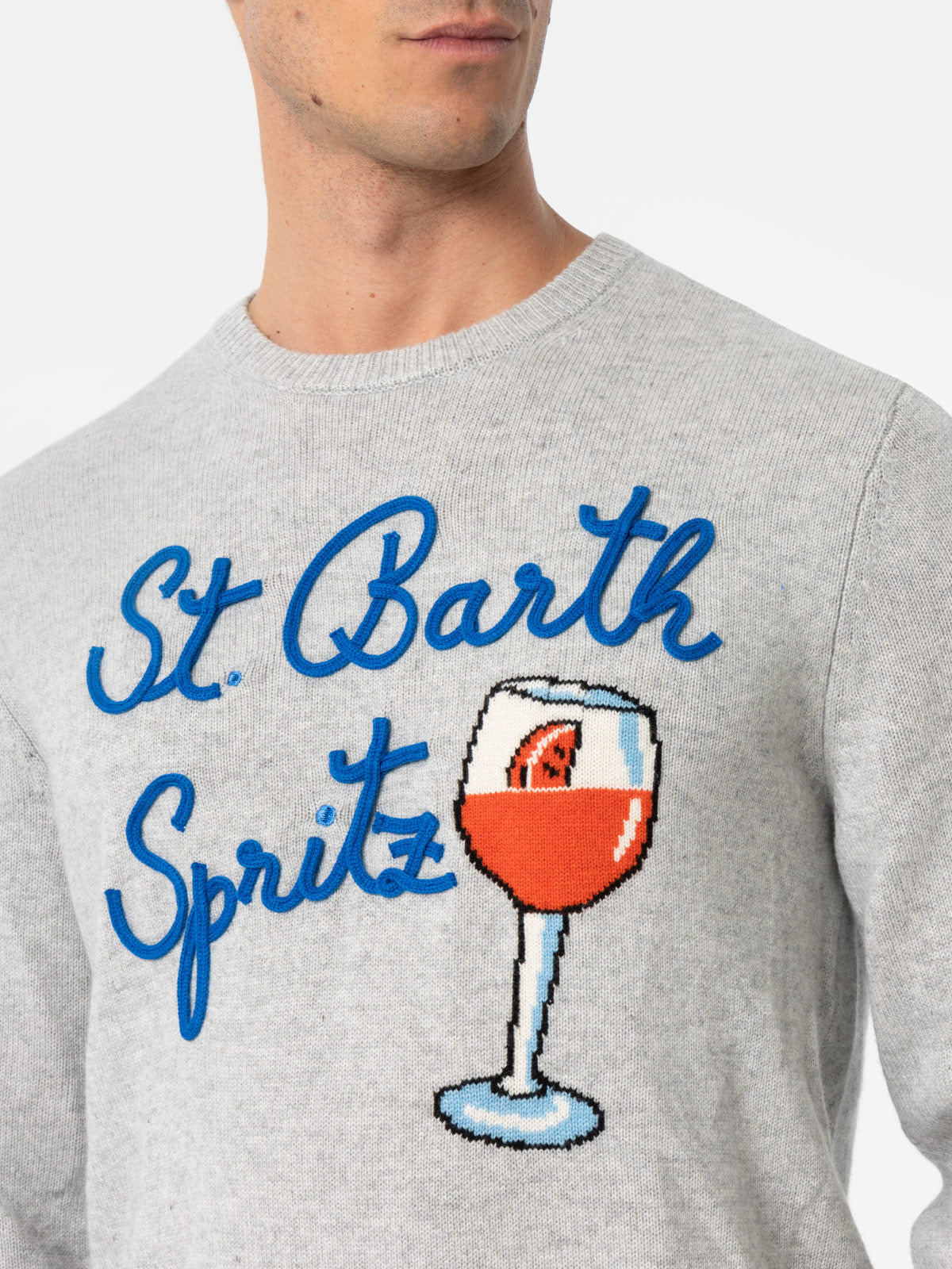mc2-saint-barth-heron-maglione-girocollo-uomo-verde-con-jacquard-spritz image 2