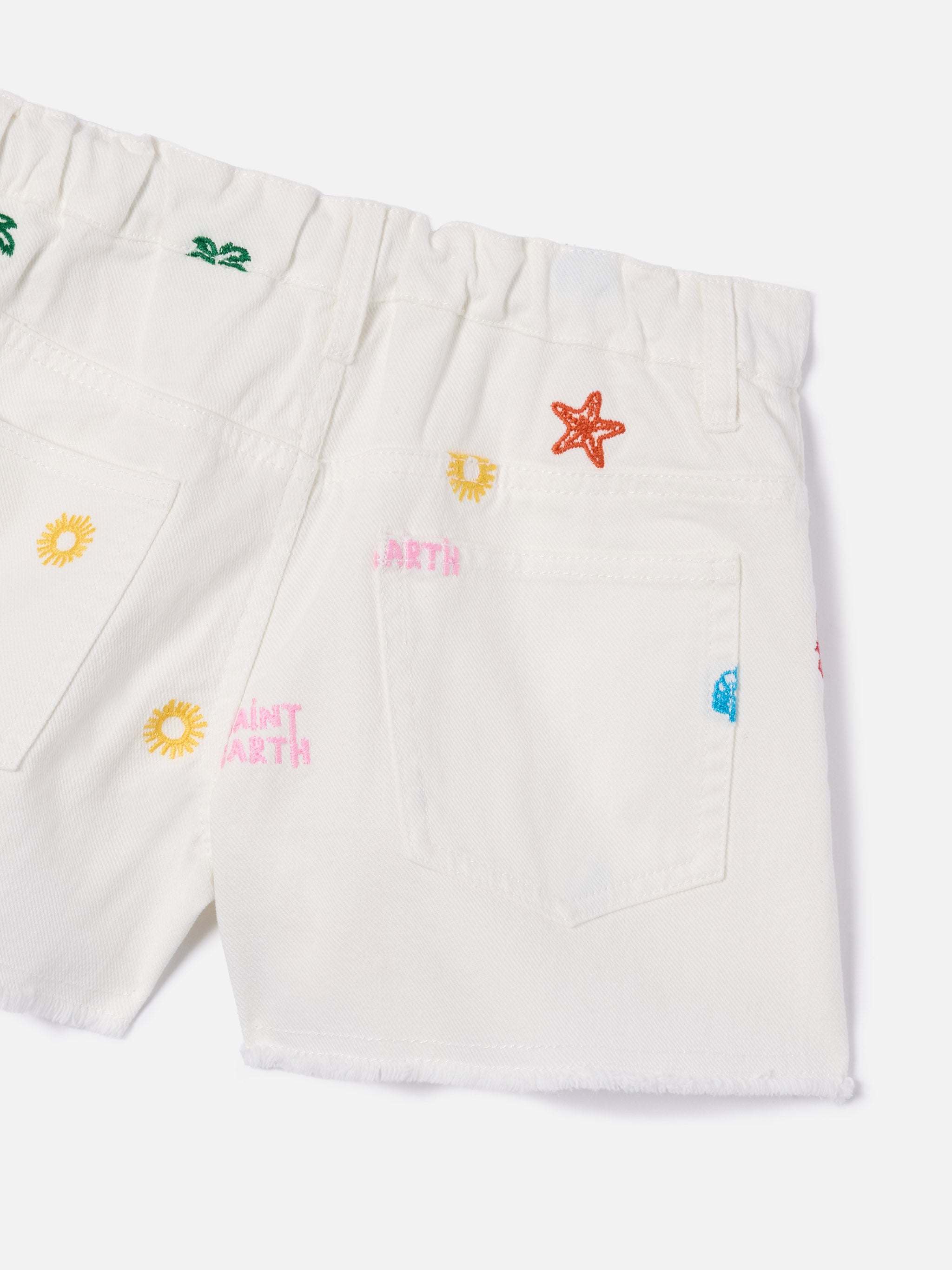 short-mc2-saint-barth-kiko-jr-in-denim-con-ricami-multicolor image 2