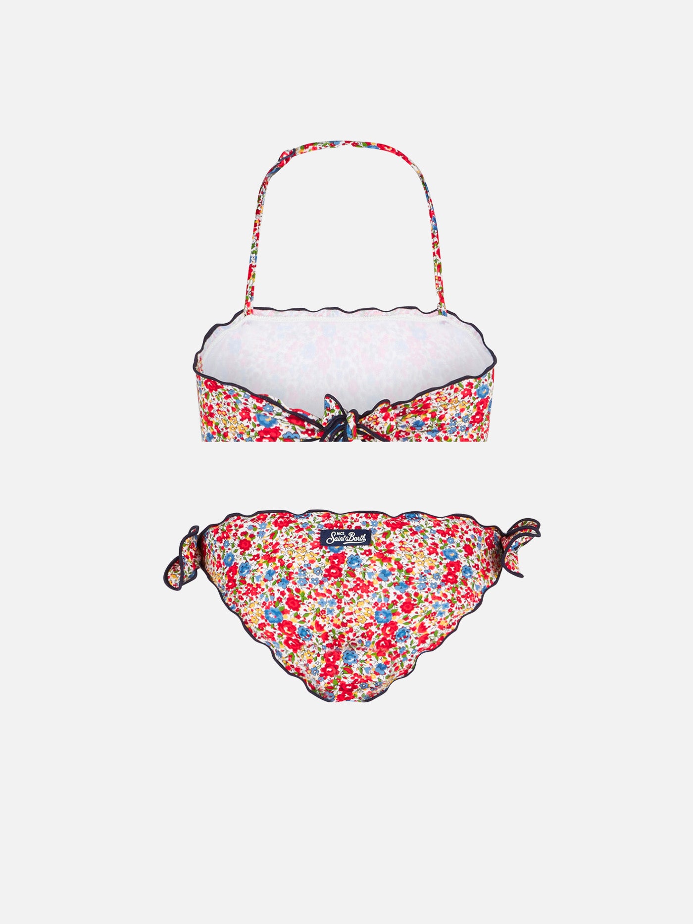 bikini-da-bambina-mc2-saint-barth-a-fascia-con-stampa-fiori-multicolore image 2