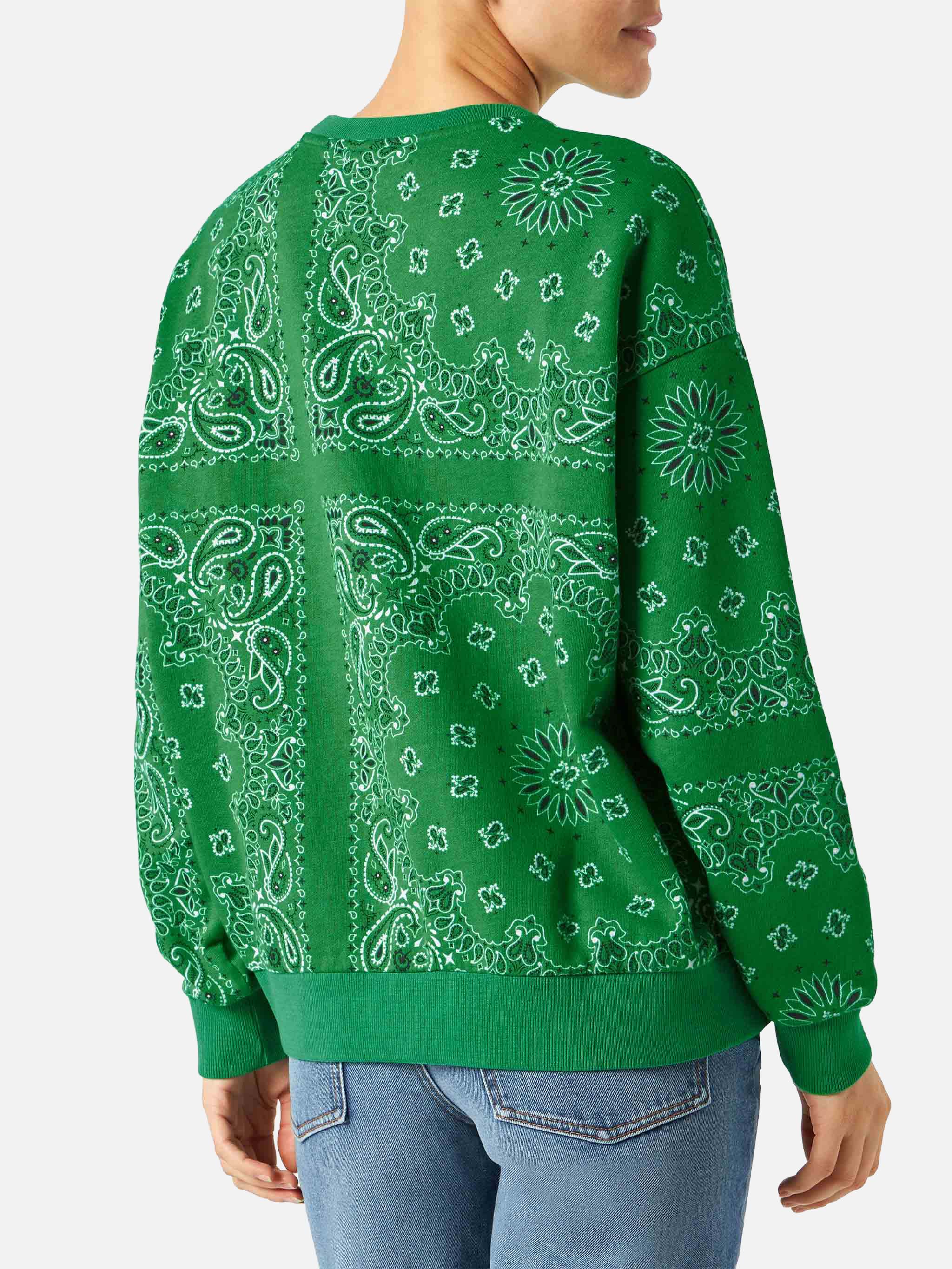 mc2-saint-barth-stardust-felpa-donna-in-cotone-verde-fantasia-bandana image 4