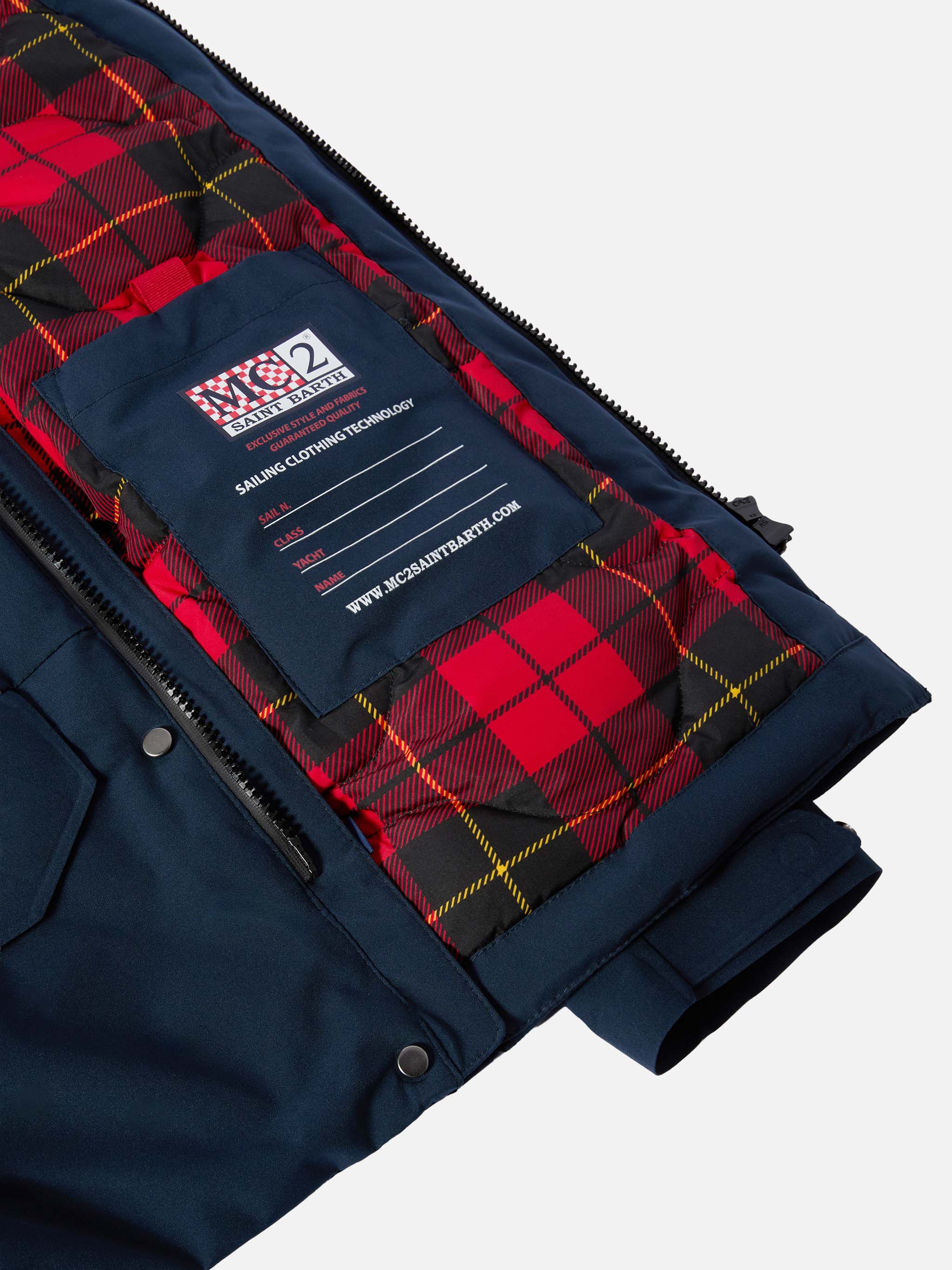 mc2-saint-barth-parka-voyager-jr-blu-navy-con-fodera-tartan-giacca-uomo-antivent image 4