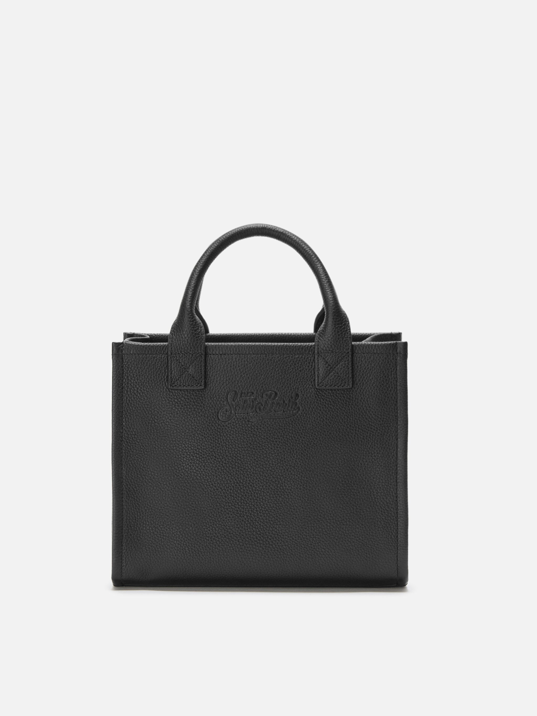 mc2-saint-barth-borsa-vanity-bag-midi-pelle-martellata-nera-25-5x20x12-cm image 4