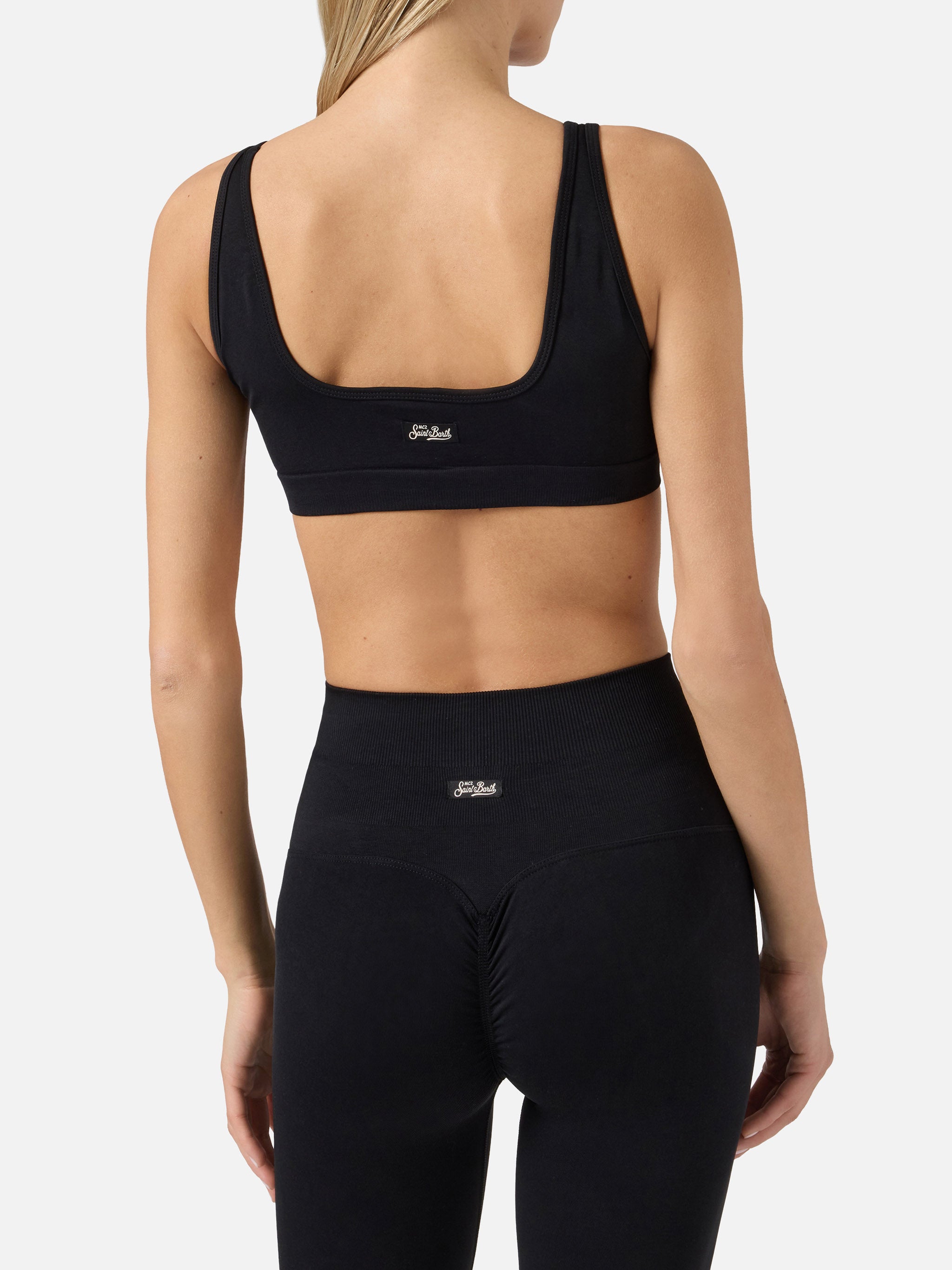 mc2-saint-barth-top-sportivo-fify-donna-nero-tecnico-elasticizzato image 4