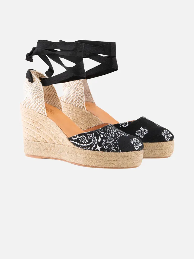 mc2-saint-barth-caprese-espadrillas-zeppa-alta-bandana-nera-donna image 1