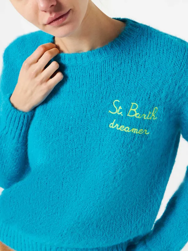 mc2-saint-barth-new-queen-maglia-brushed-azzurra-ricamo-dreamer image 1