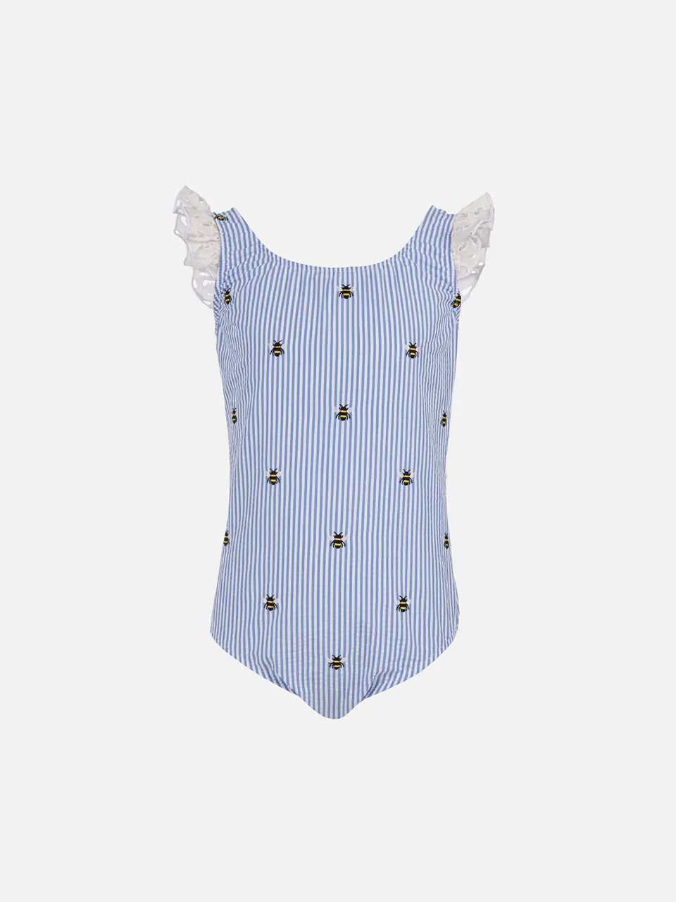 mc2-saint-barth-tilda-costume-intero-bambina-in-cotone-seersucker-bluette image 1