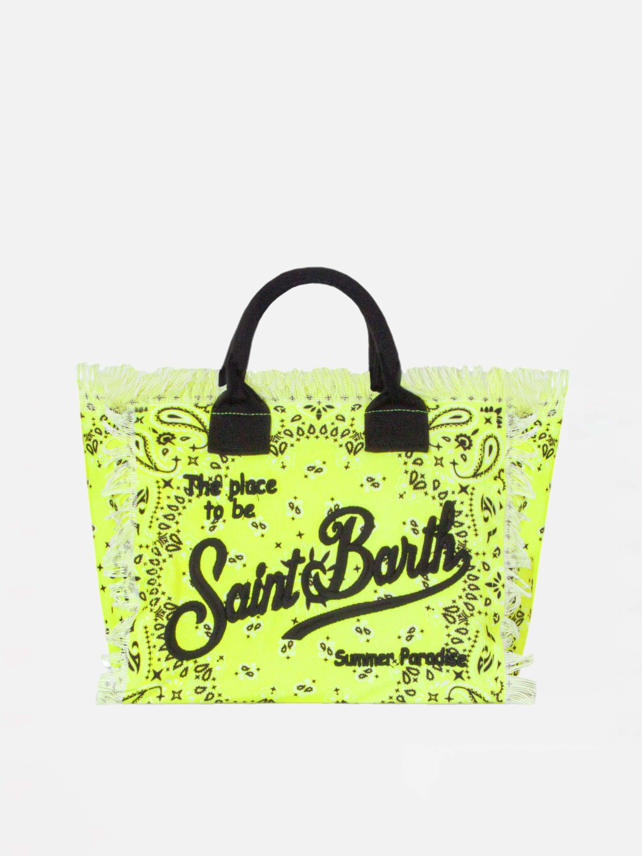 mc2-saint-barth-colette-borsa-canvas-cotone-bandana-giallo-fluo image 1