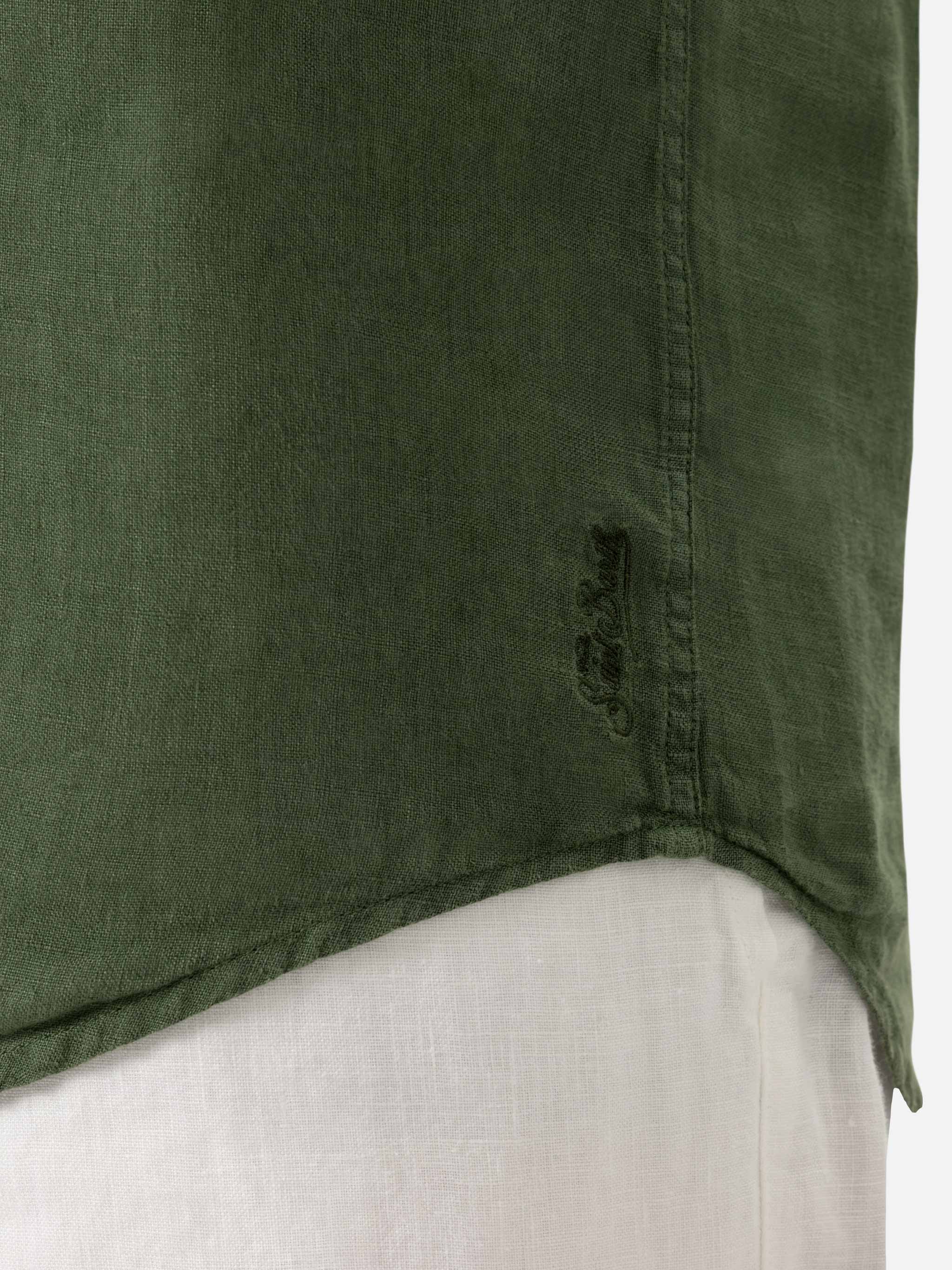 mc2-saint-barth-pamplona-camicia-uomo-in-lino-verde-militare image 2