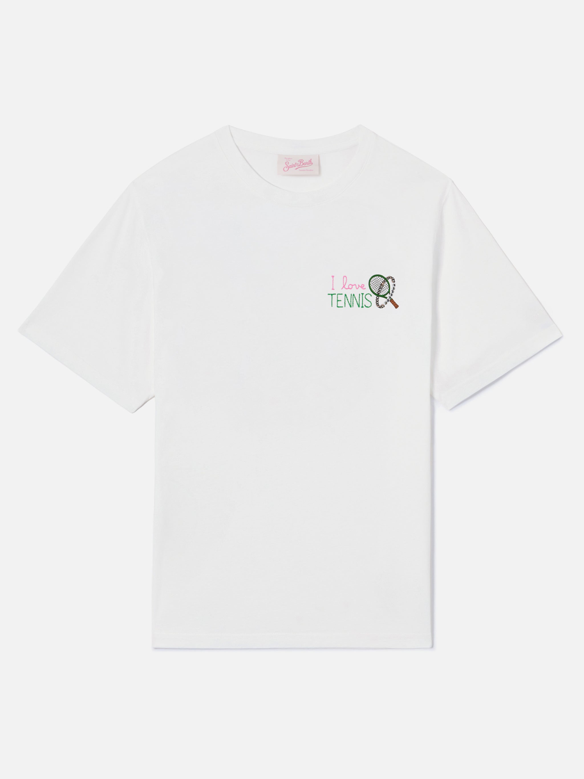 mc2-saint-barth-t-shirt-emilie-donna-bianca-i-love-tennis-con-strass image 4