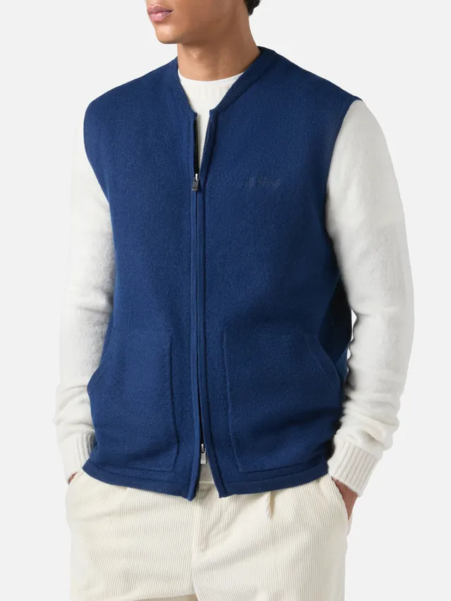 mc2-saint-barth-chioto-gilet-smanicato-uomo-blu-navy-in-fleece image 1