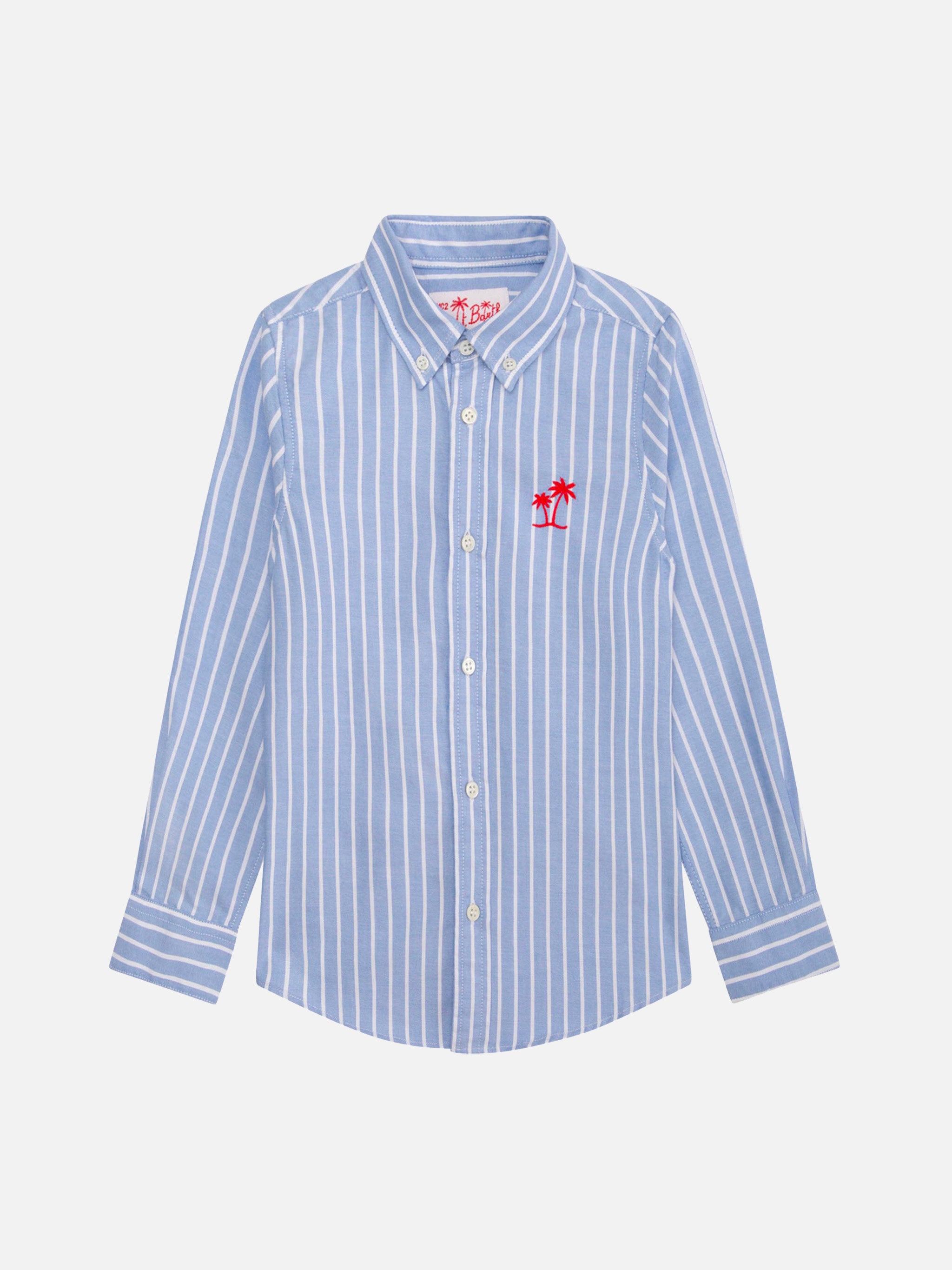 mc2-saint-barth-camicia-bambino-button-down-righe-bianche-e-blu image 2