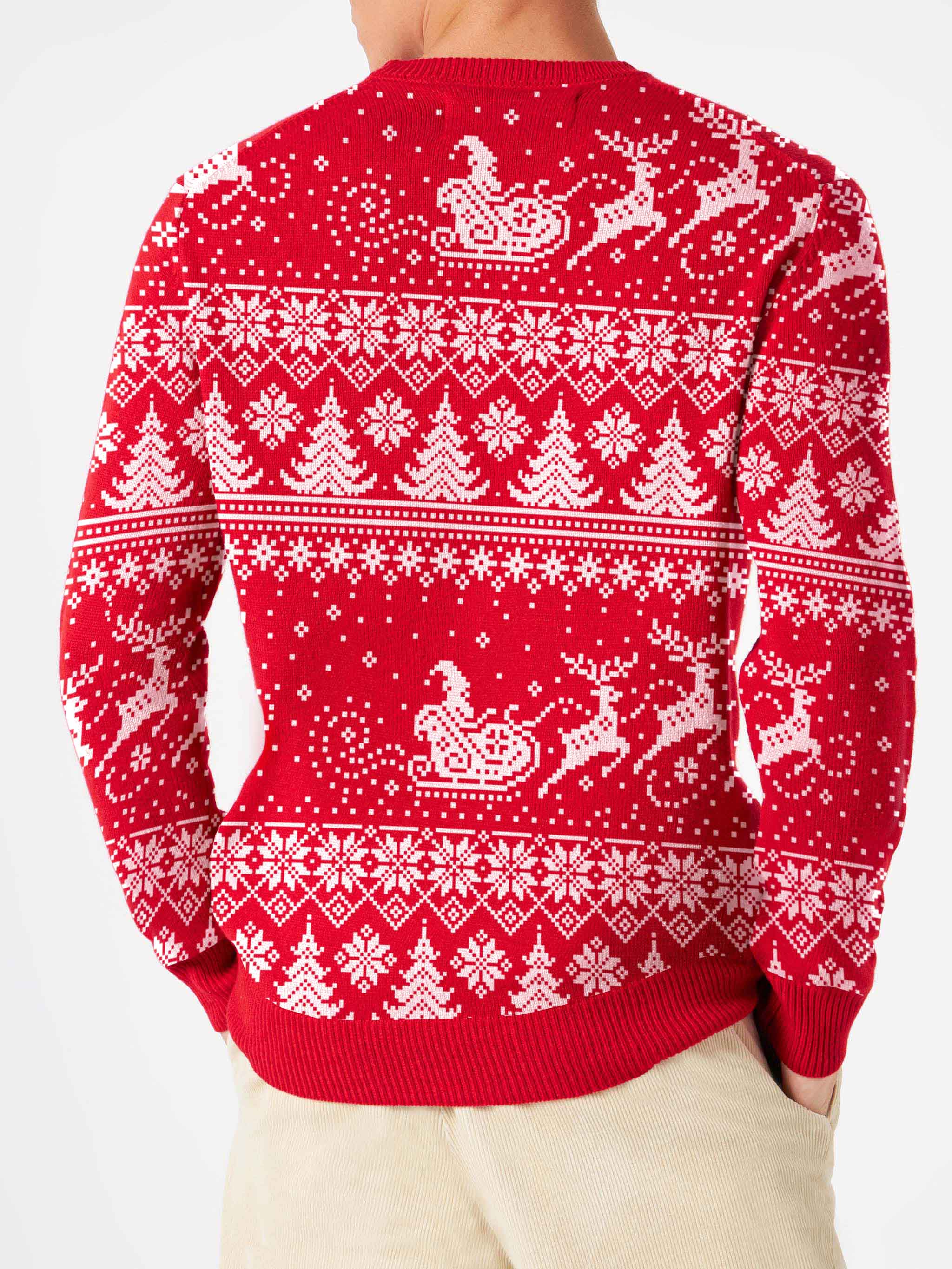 mc2-saint-barth-maglia-heron-uomo-in-misto-cashmere-rossa-i-believe-in-santa image 2