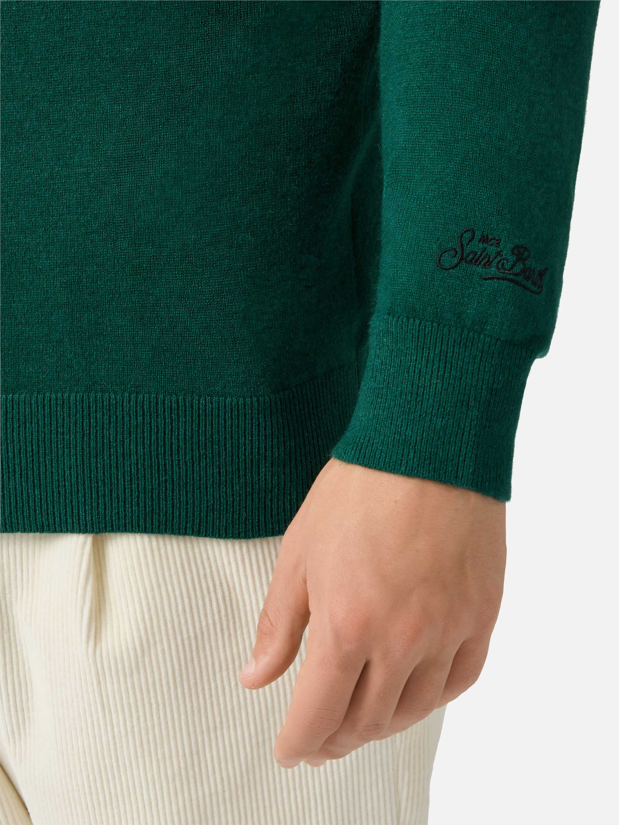 mc2-saint-barth-heron-light-maglione-girocollo-uomo-verde-inglese-cashmere image 3