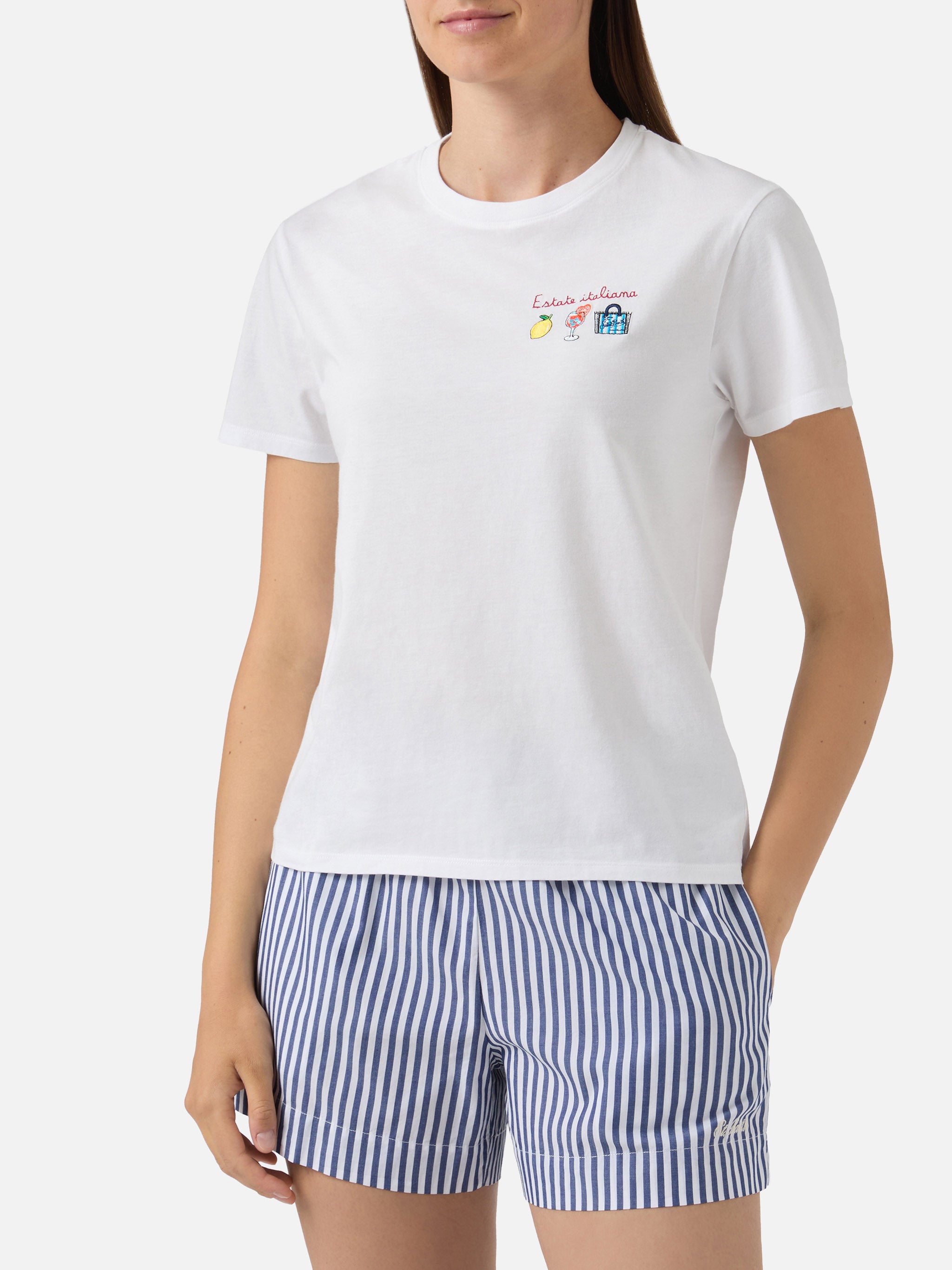 mc2-saint-barth-t-shirt-emilie-donna-bianca-in-cotone-con-ricamo-estate-italiana image 2