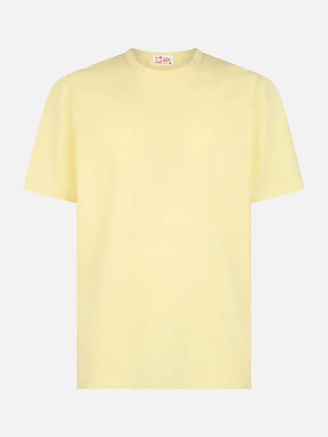 mc2-saint-barth-dover-t-shirt-uomo-in-cotone-giallo-chiaro-tinta-unita image 1