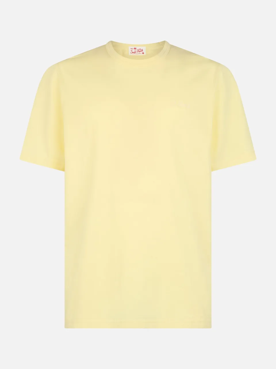 mc2-saint-barth-dover-t-shirt-uomo-in-cotone-giallo-chiaro-tinta-unita image 1