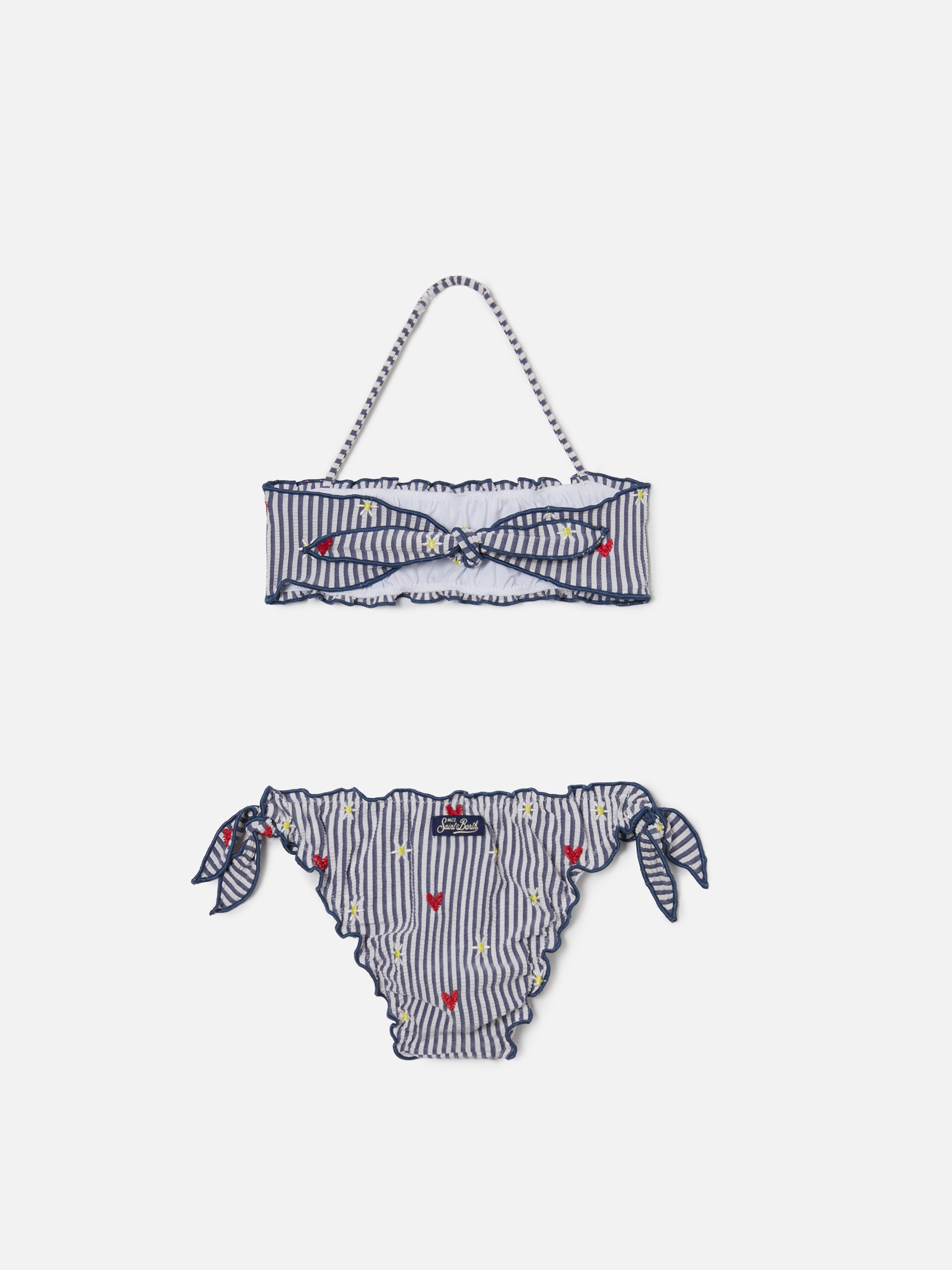 mc2-saint-barth-bikini-emy-bambina-bianco-e-navy-seersucker-a-righe-con-ricami image 2